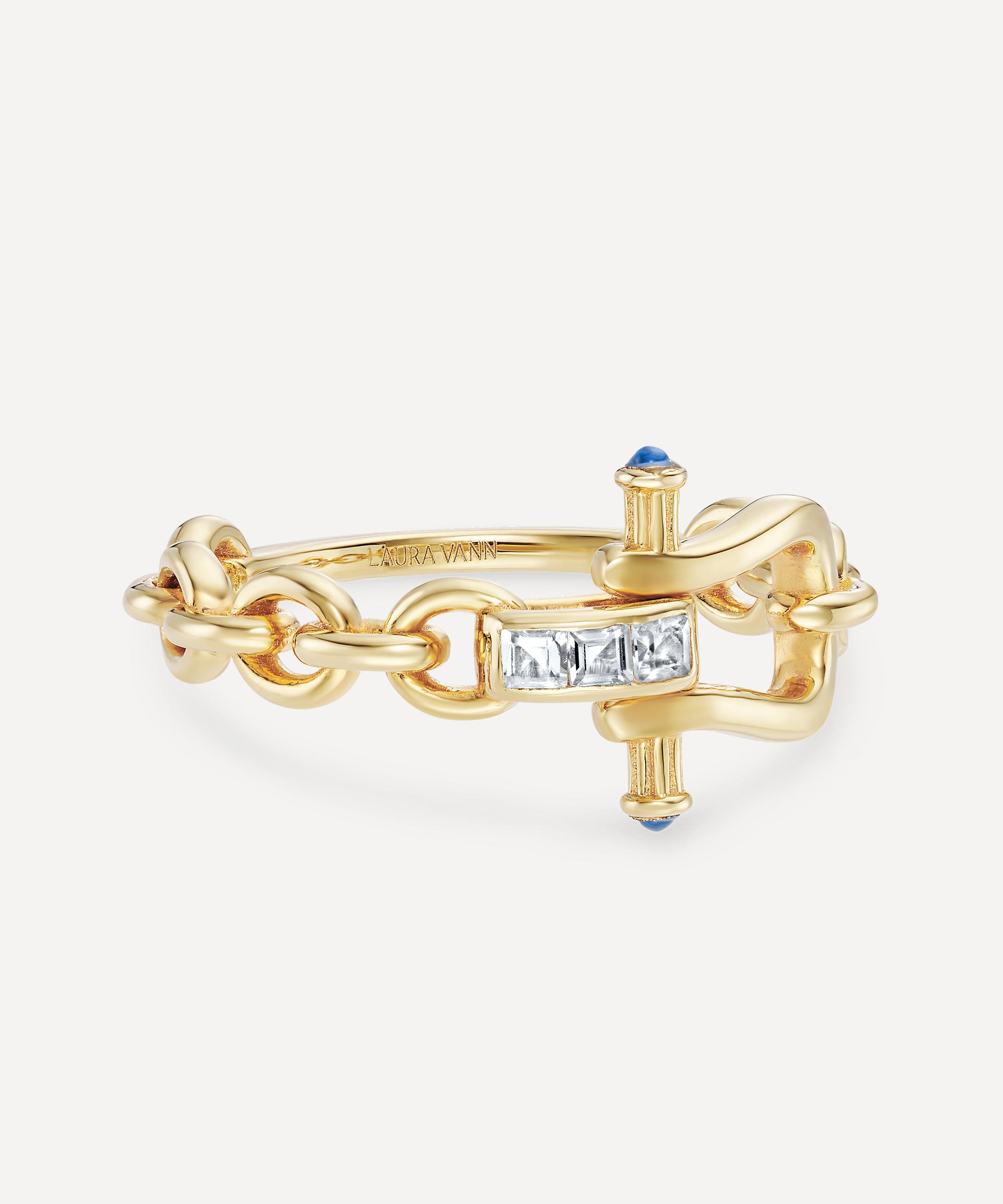 Laura Vann - 18ct Gold-Plated Vermeil Silver Agatha Ring image number 1