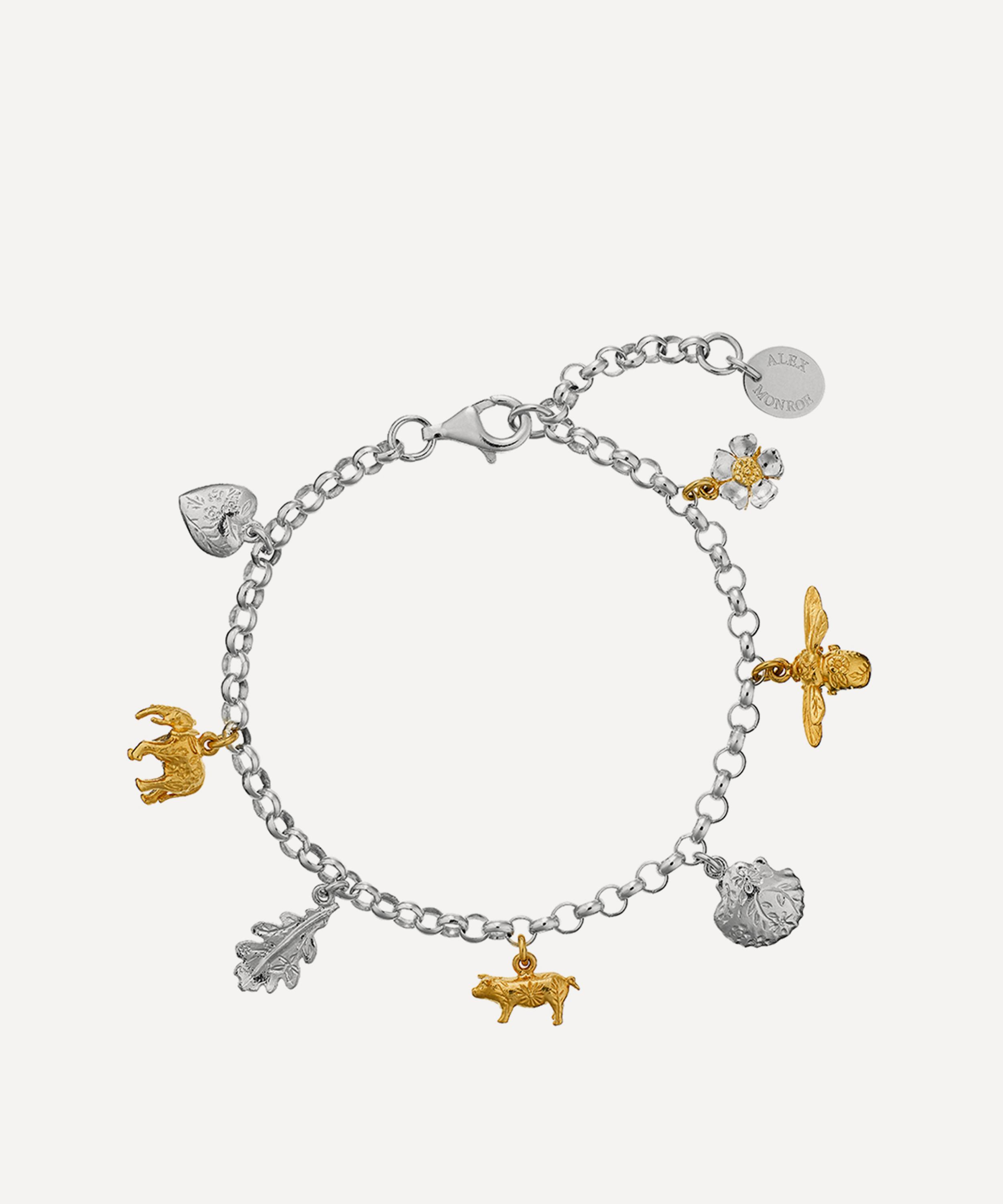 Alex Monroe - Mixed Metal Menagerie Charm Bracelet image number 0