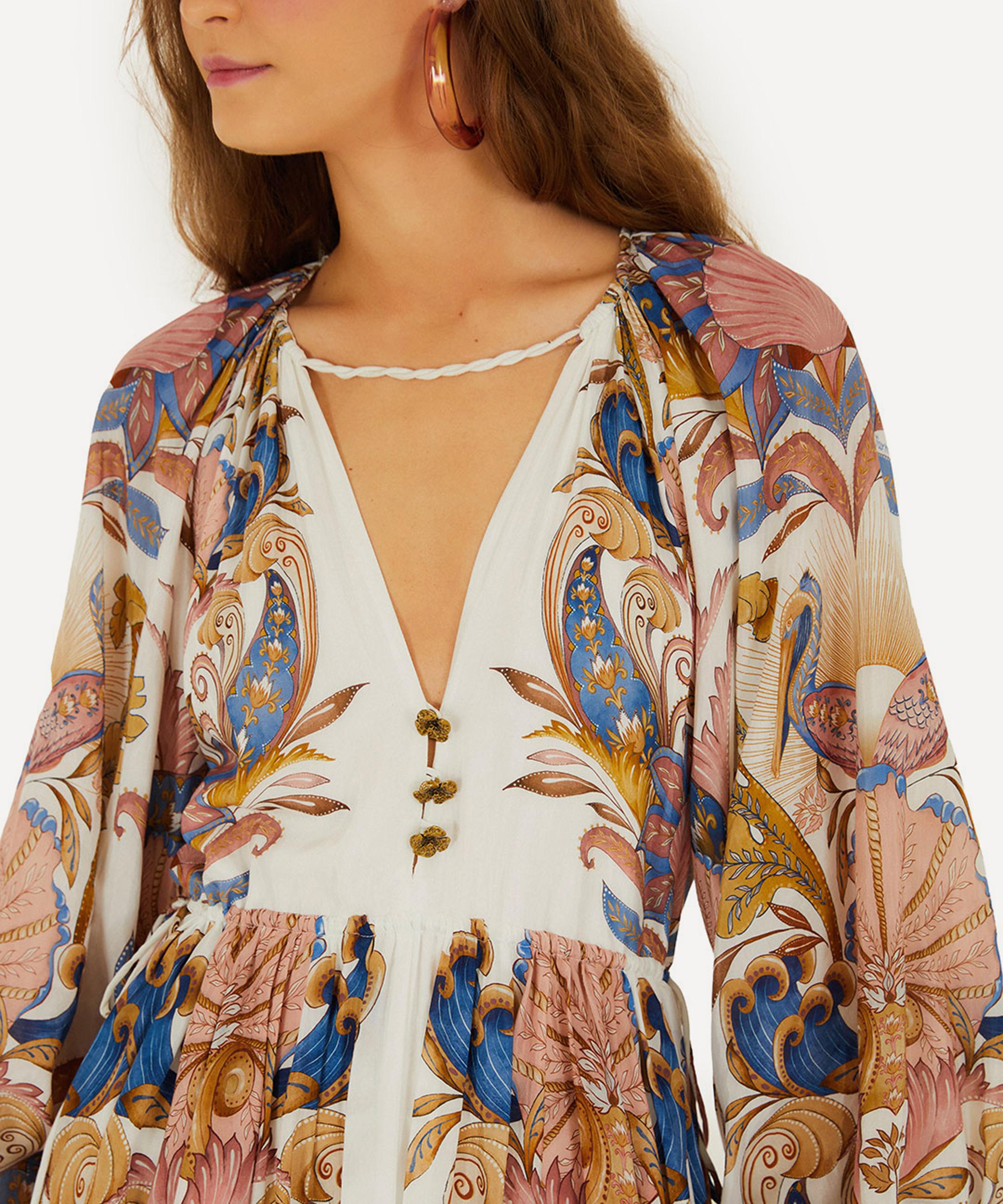 FARM Rio - Sea Garden Off-White Mini Bubble Dress image number 1