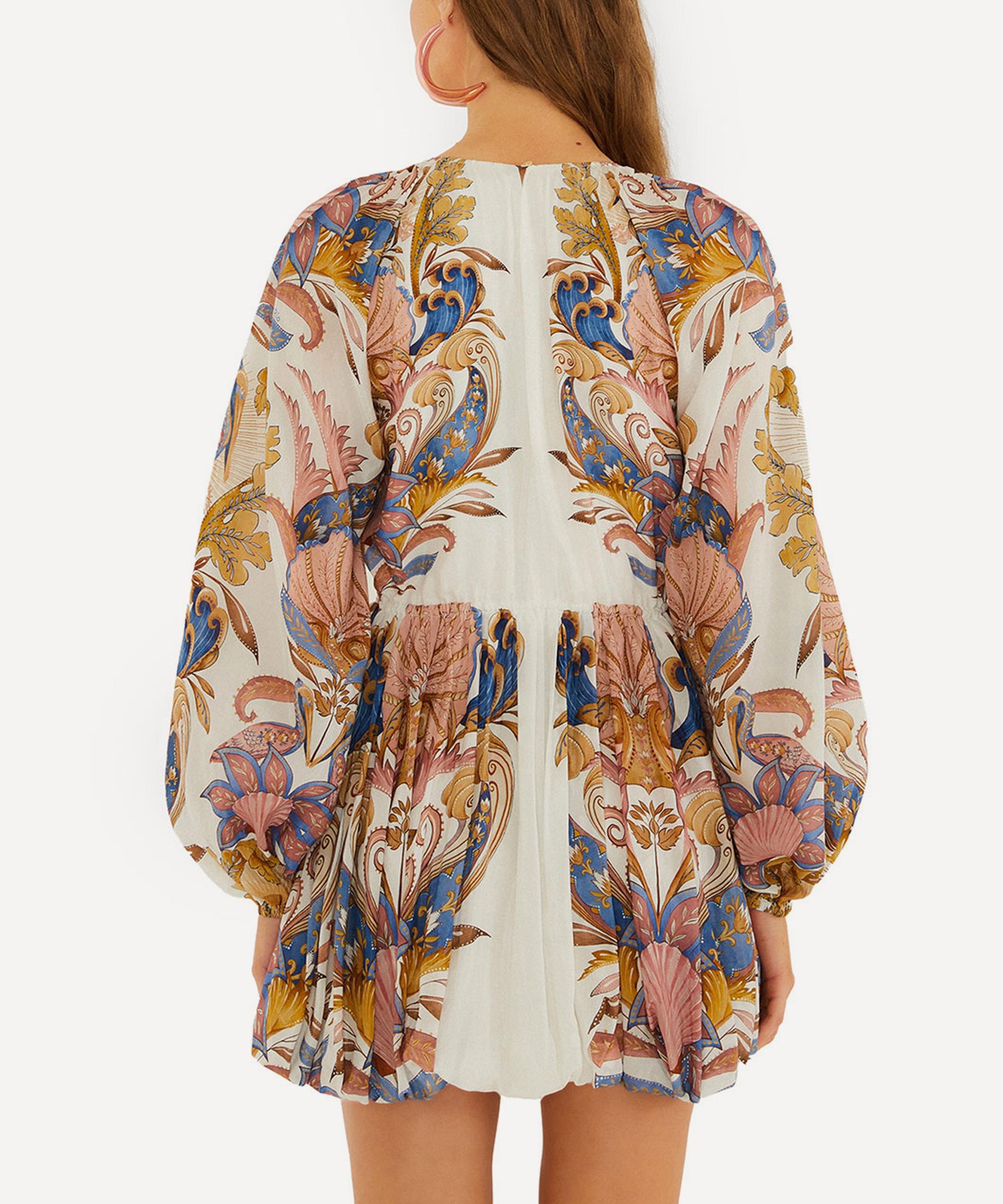 FARM Rio - Sea Garden Off-White Mini Bubble Dress image number 2