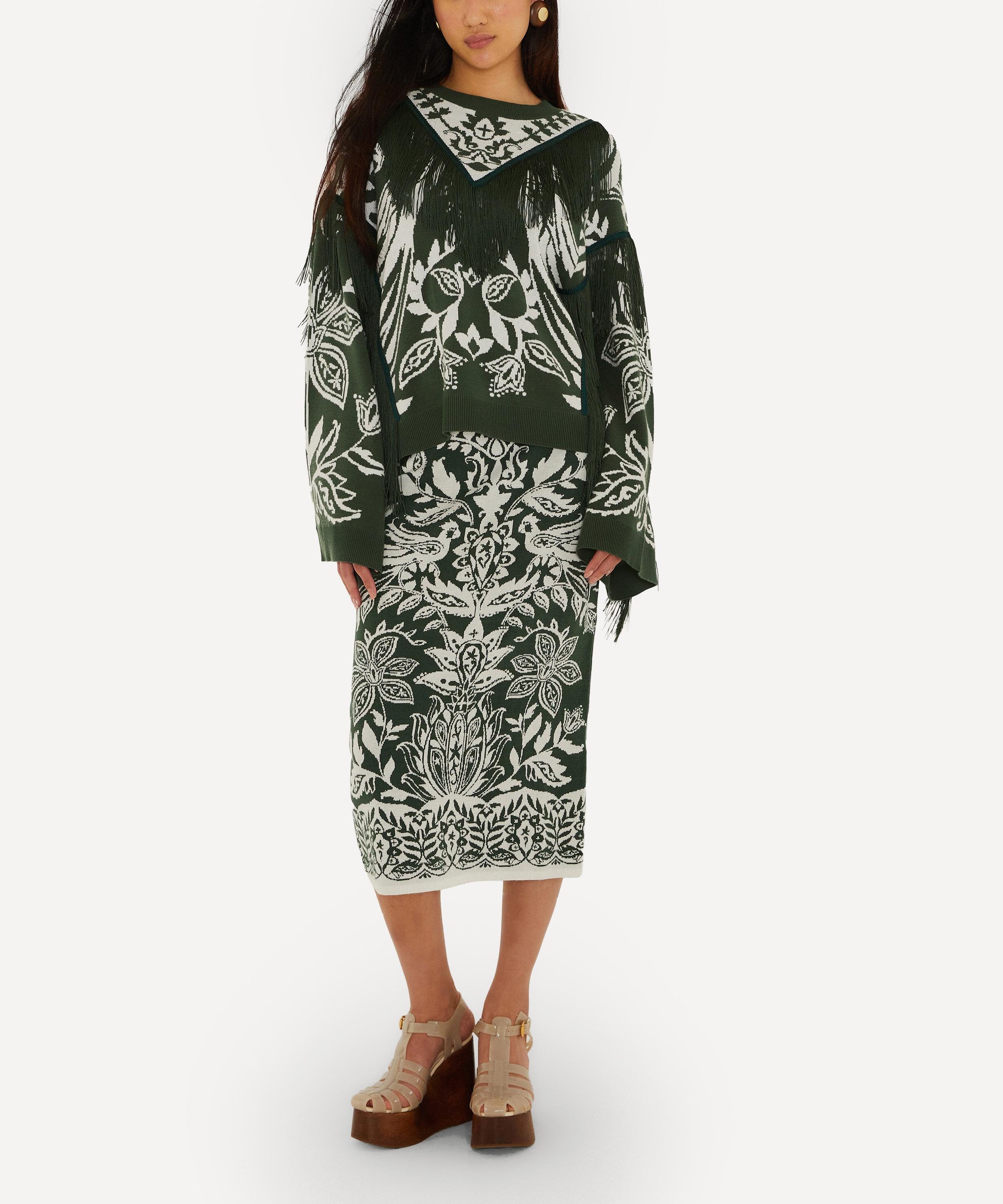 FARM Rio - Dark Green Miranda Fringes Knit Jumper