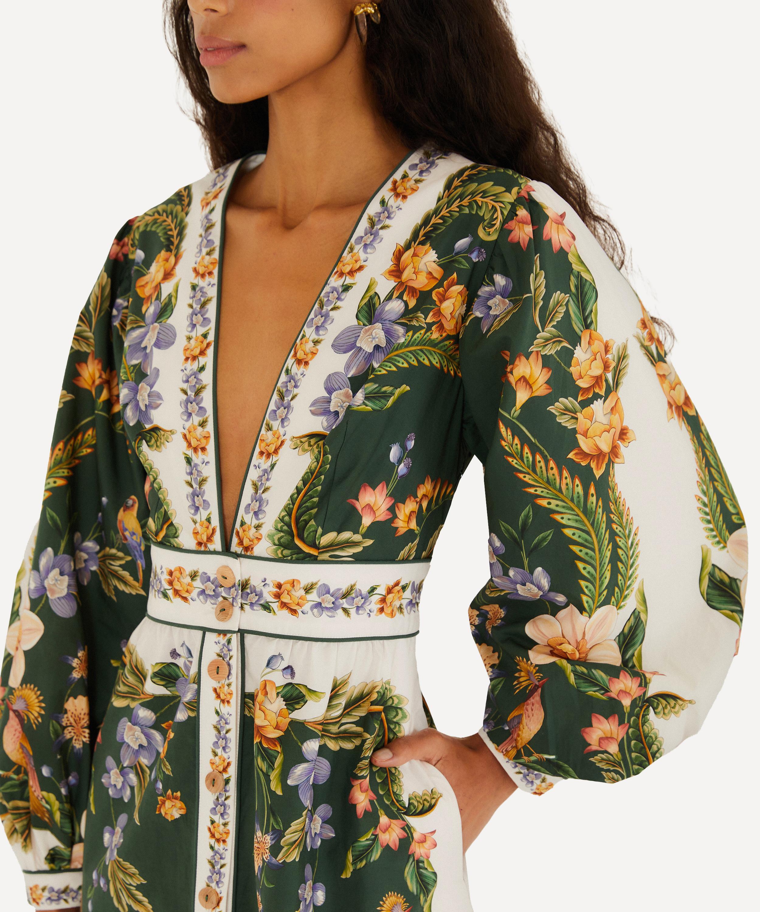 FARM Rio - Green Nature V-Neck Buttoned Maxi Dress&nbsp; image number 1