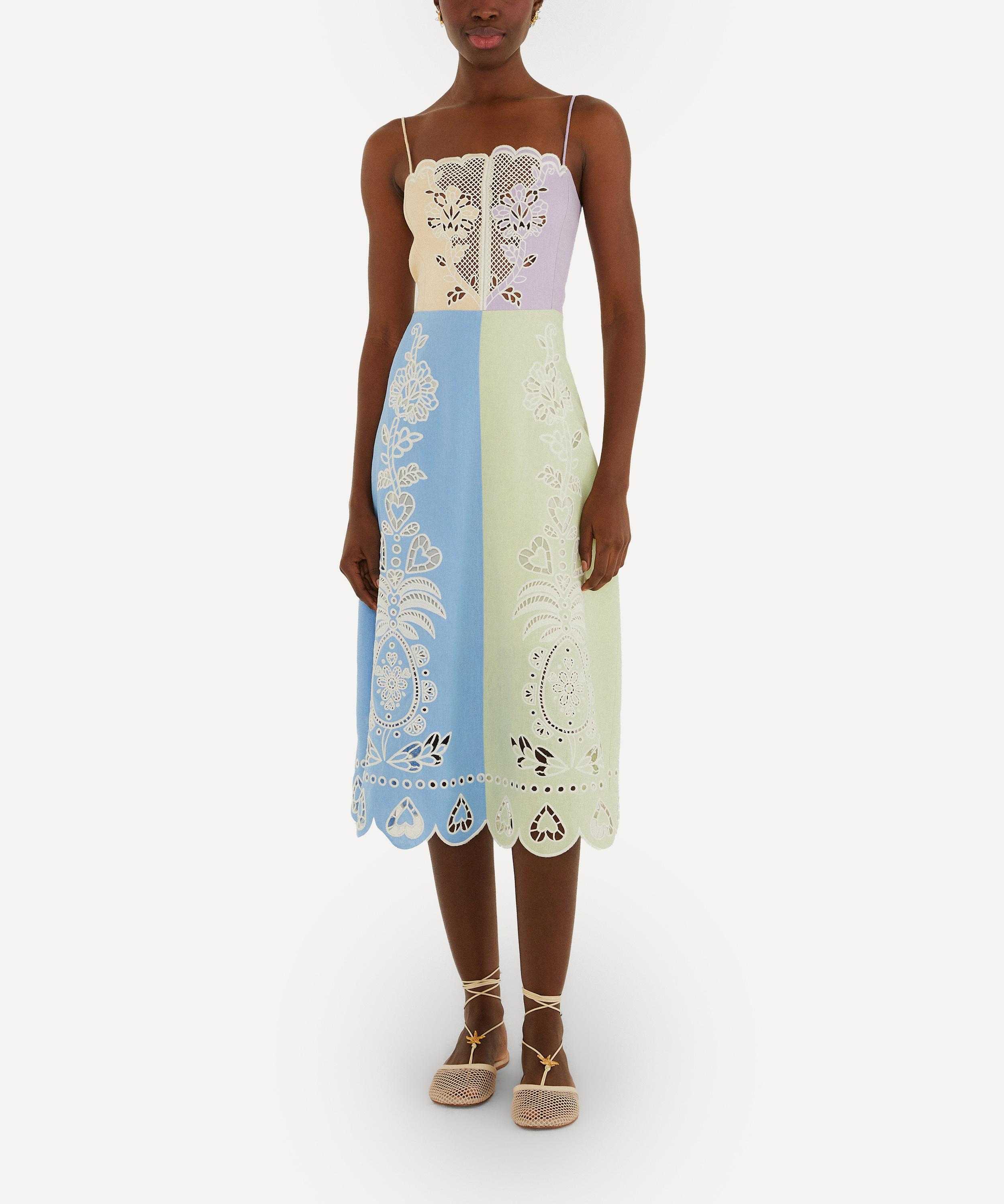 FARM Rio - Multicolor Embroidered Midi Dress&nbsp;