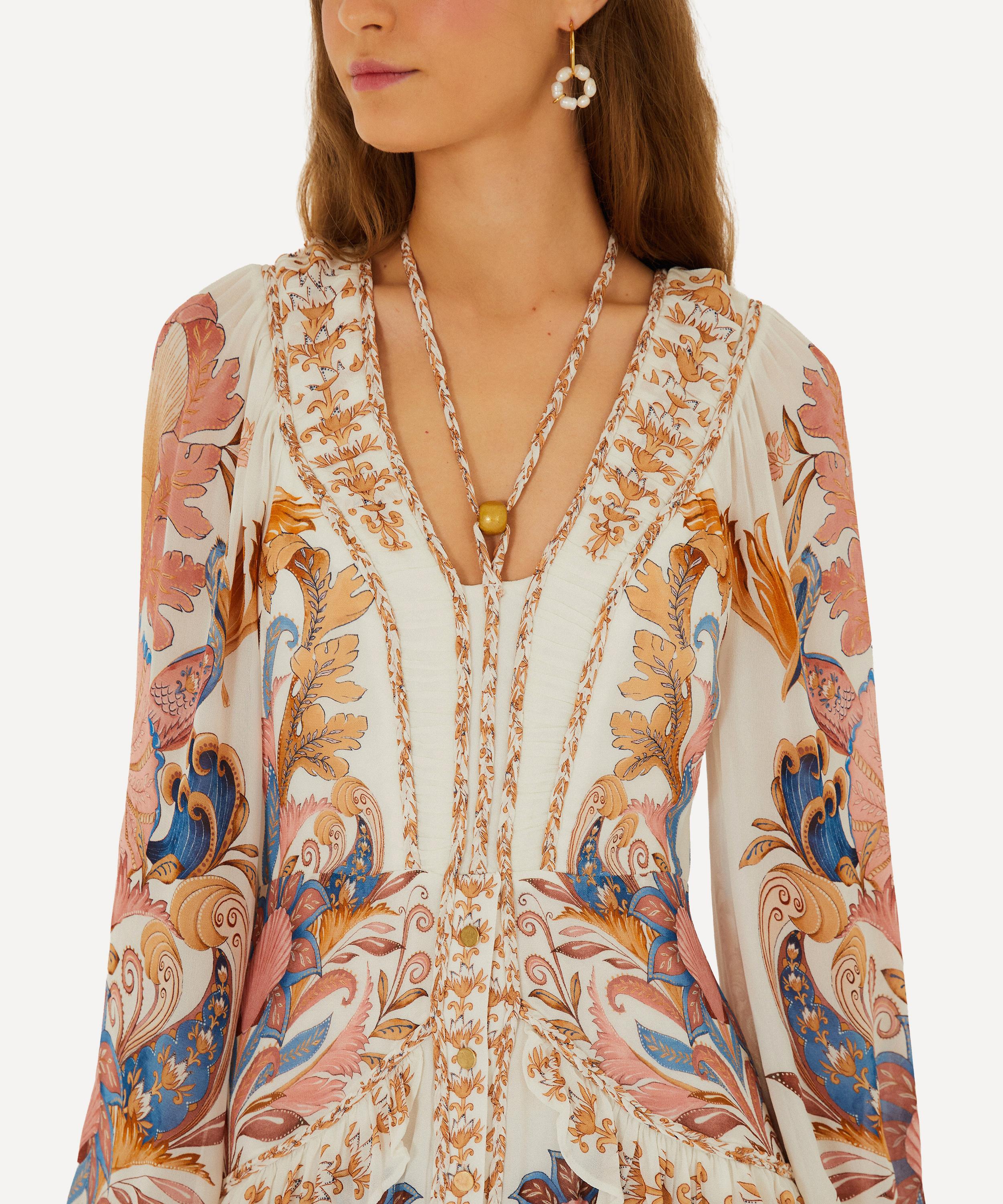 FARM Rio - Off-White Sea Garden Ruffled Maxi Dress&nbsp; image number 1