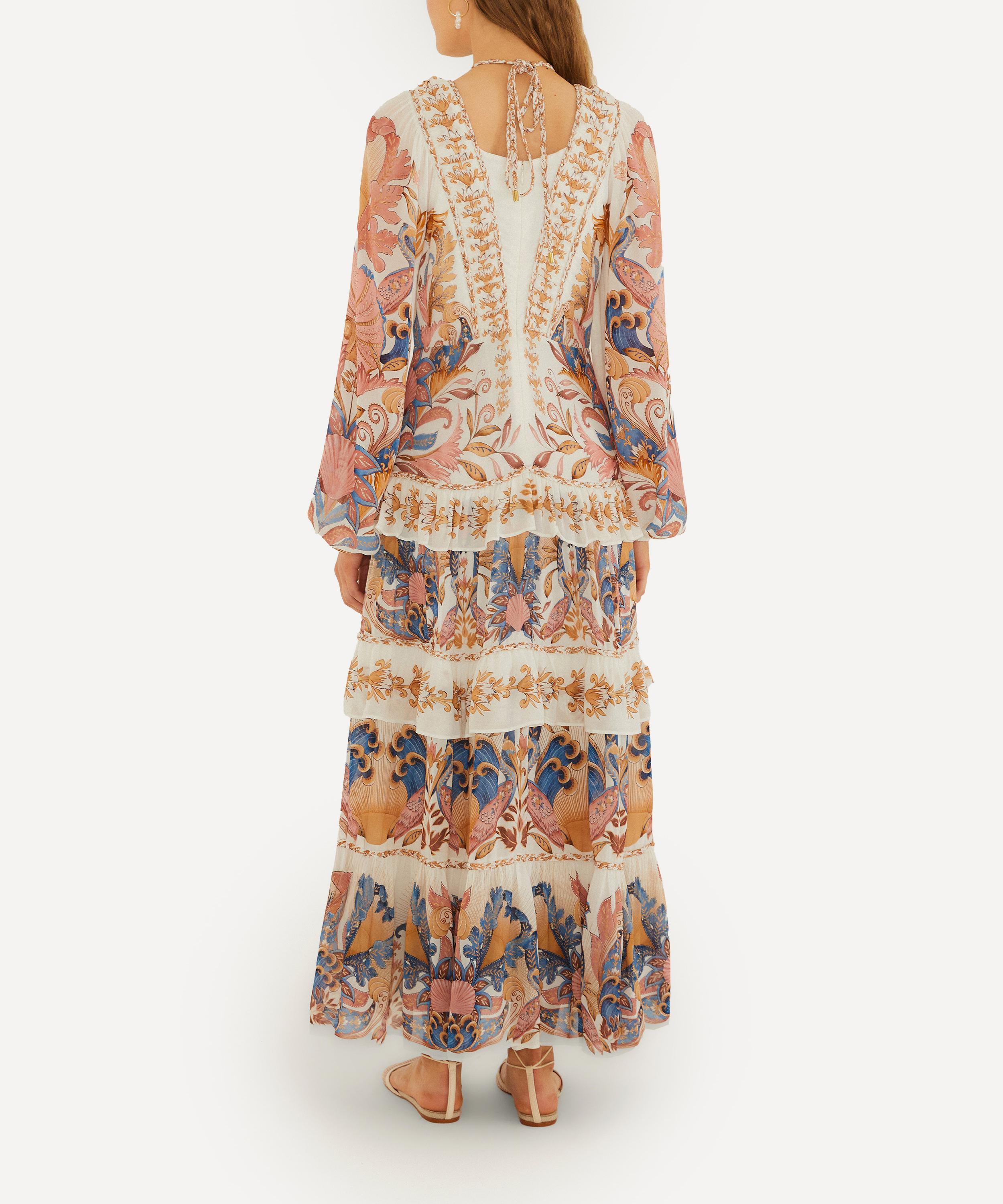 FARM Rio - Off-White Sea Garden Ruffled Maxi Dress&nbsp; image number 2