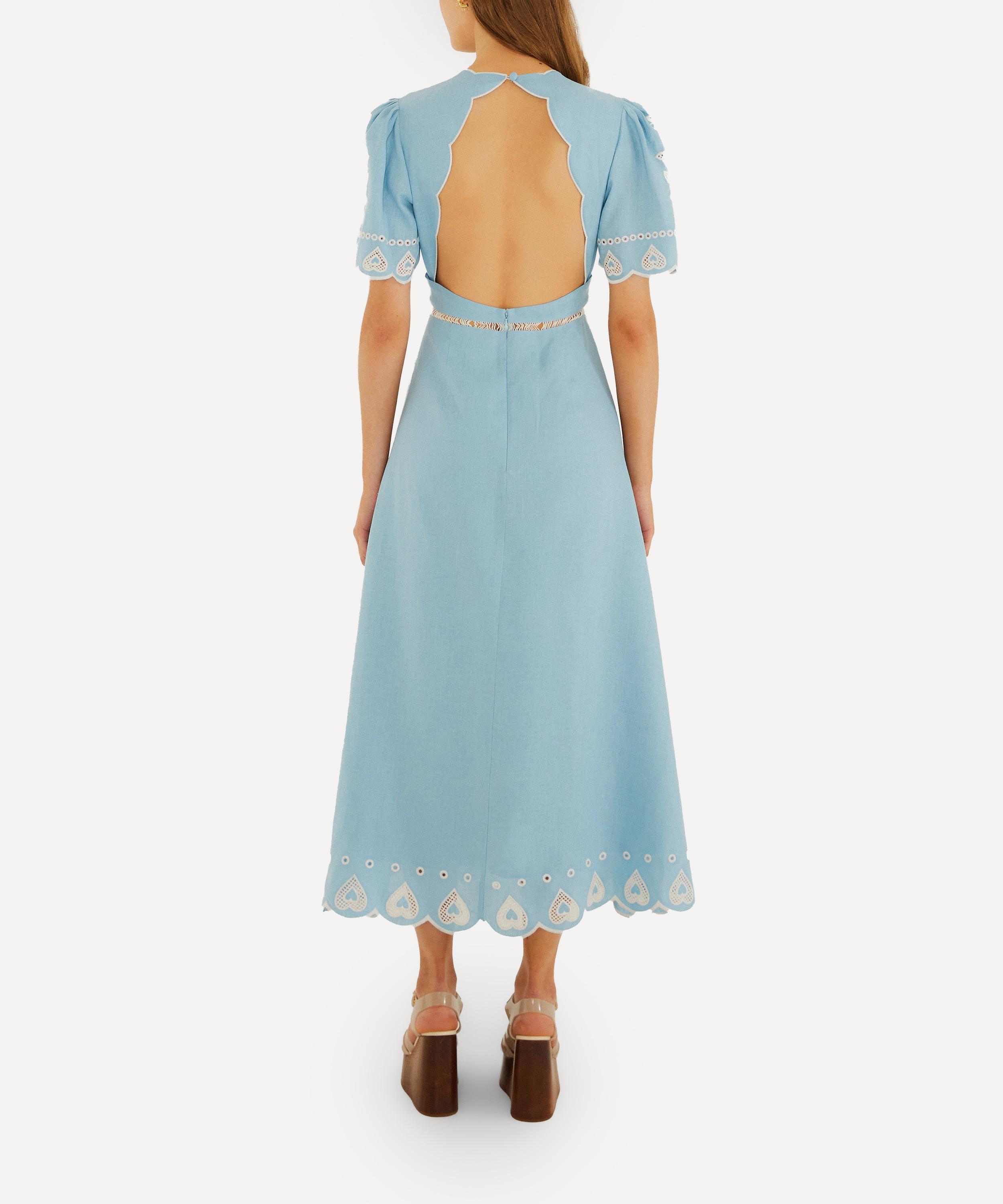 FARM Rio - Light Blue Embroidered Midi Dress&nbsp; image number 2