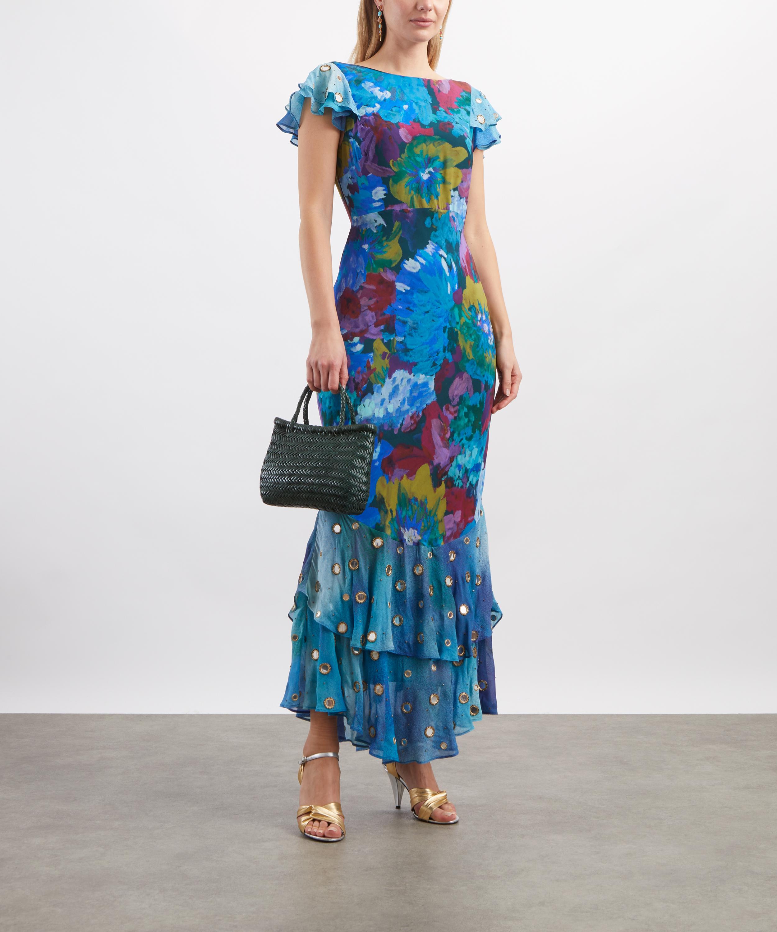 RIXO - Made With Liberty Fabrics Ordinia Jessica Bouquet Mix Blue Dress image number 1