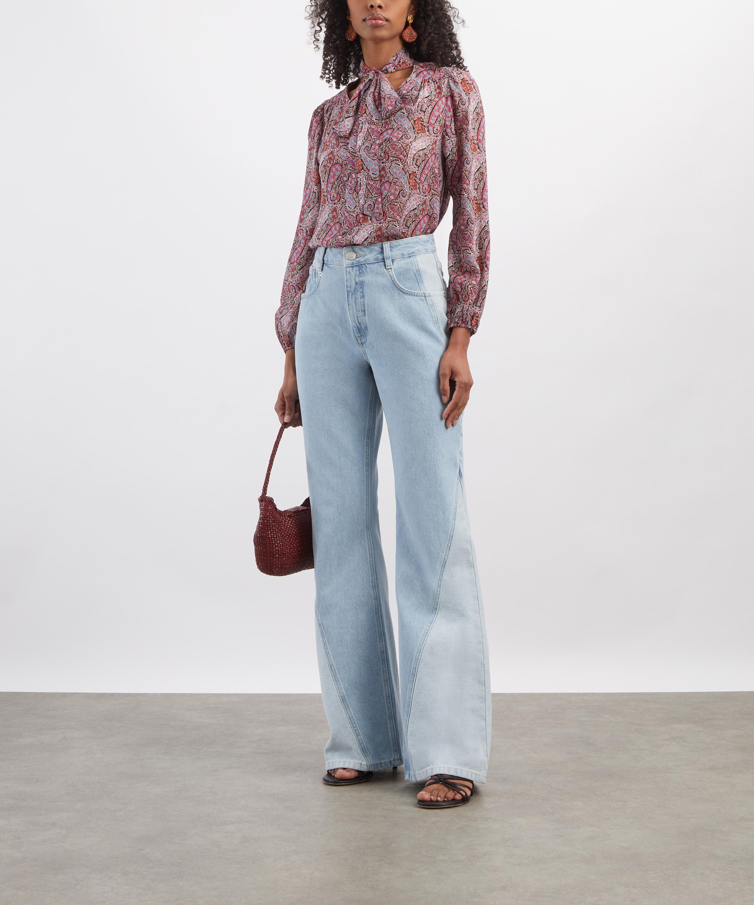 RIXO - Moss Silk Blouse image number 1