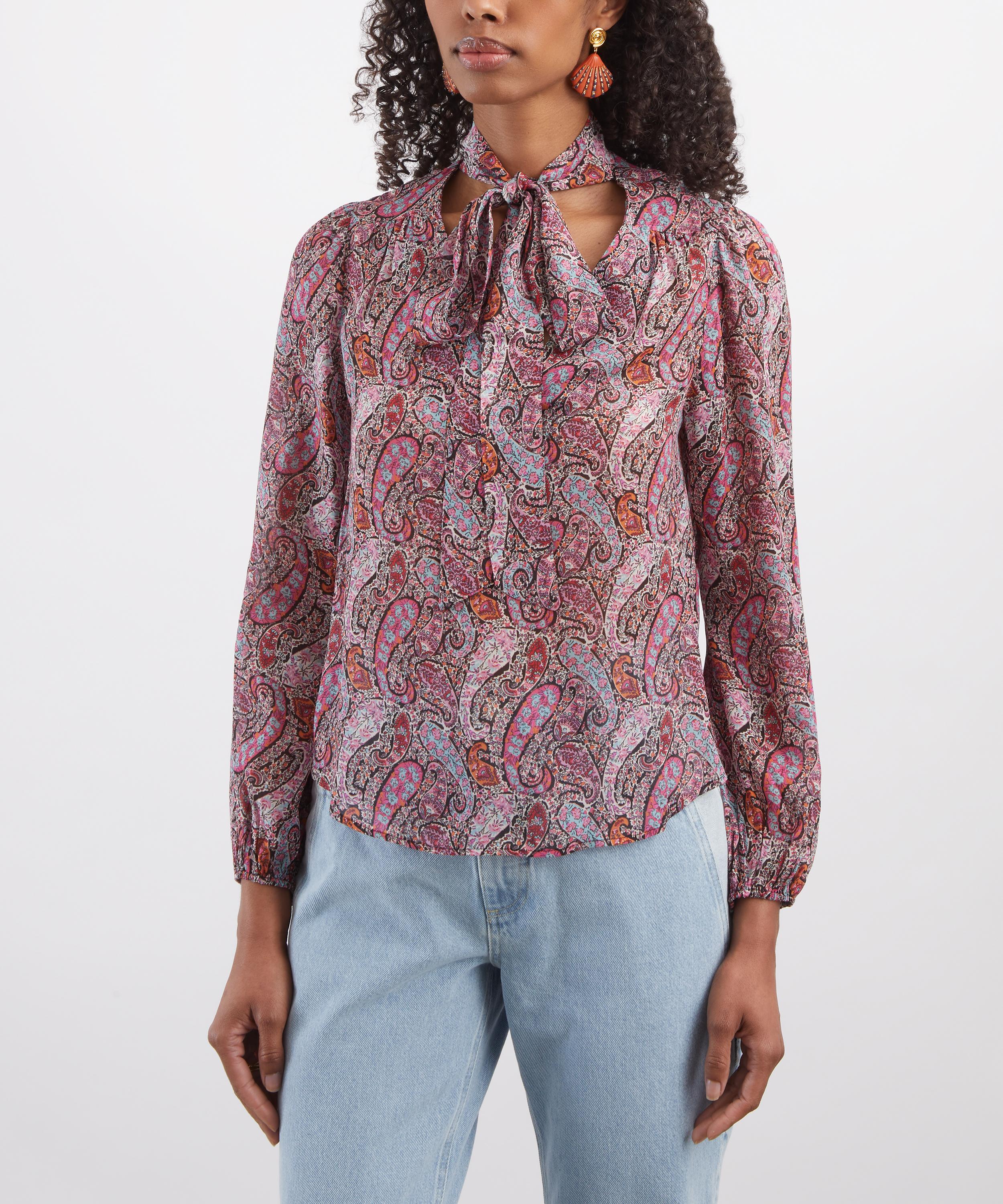 RIXO - Moss Silk Blouse image number 2
