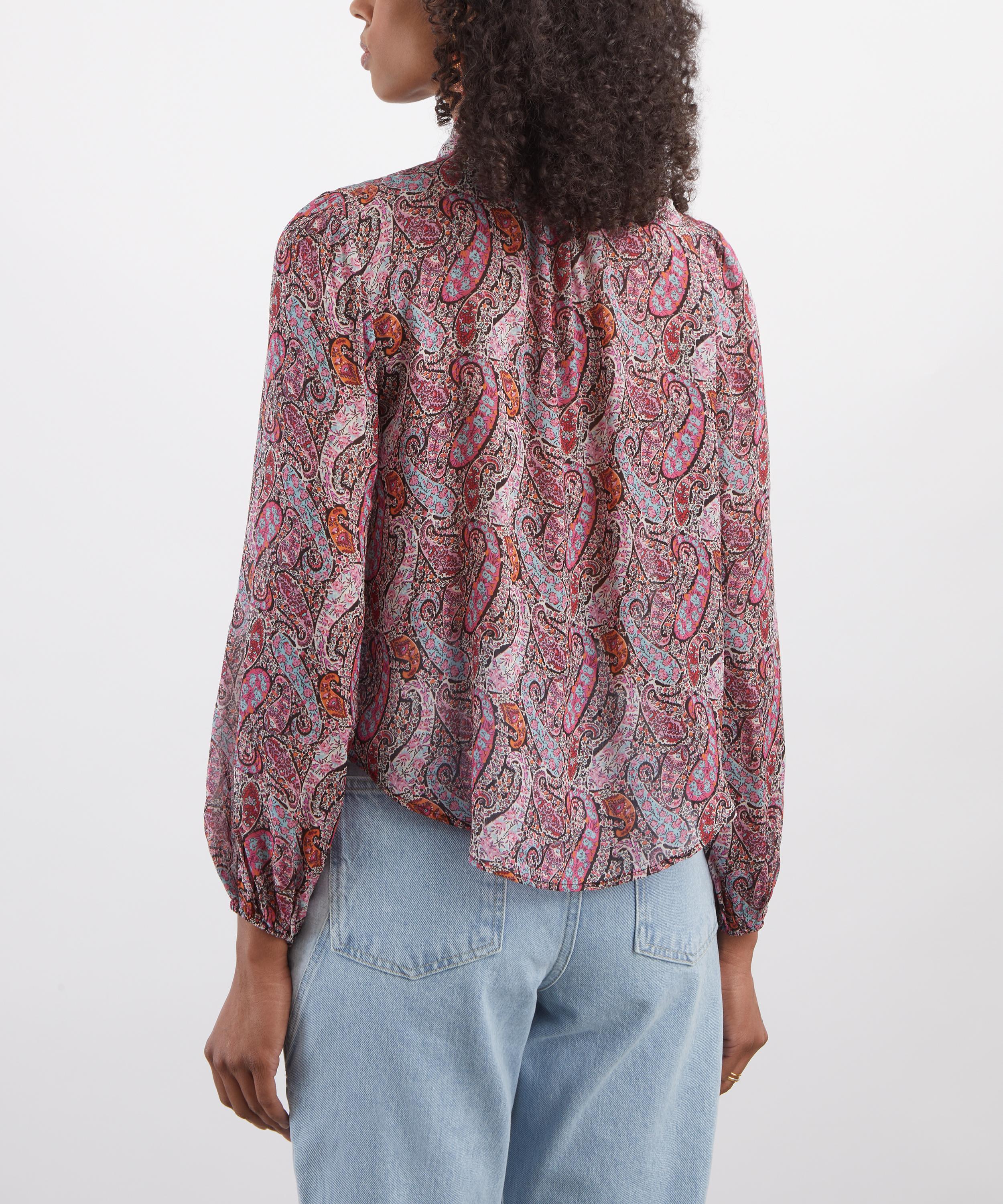RIXO - Moss Silk Blouse image number 3