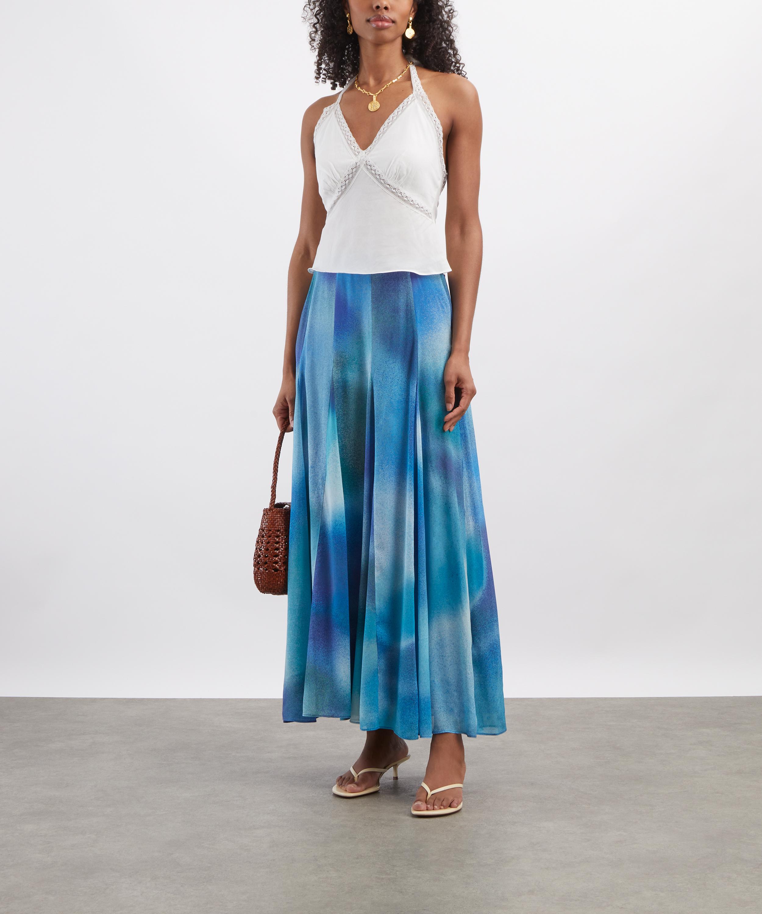 RIXO - Made With Liberty Fabrics Billy Jessica Alexandra Blue Skirt image number 1