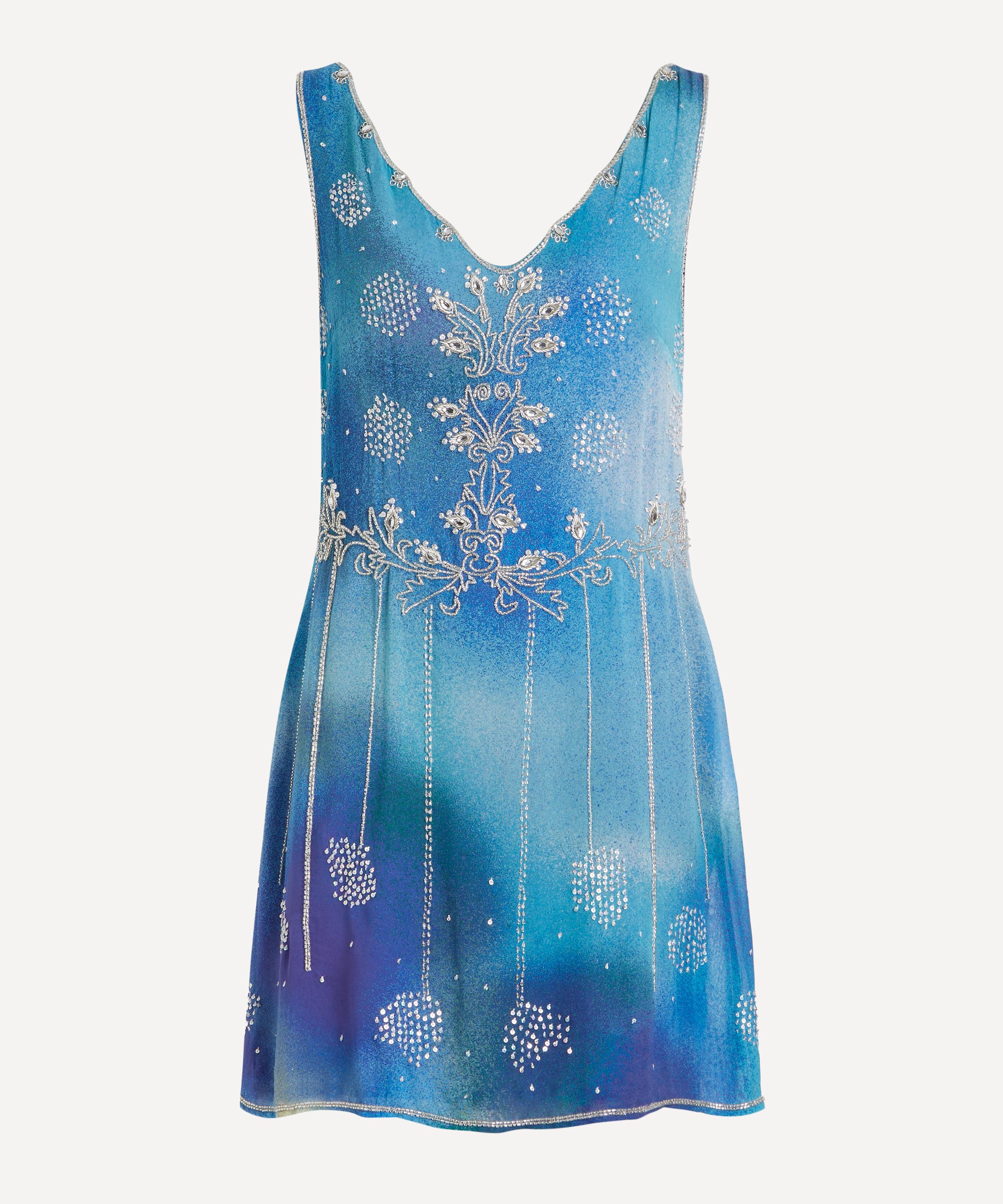 RIXO - Made With Liberty Fabrics Kaylor Jessica Alexandra Blue Mini Dress