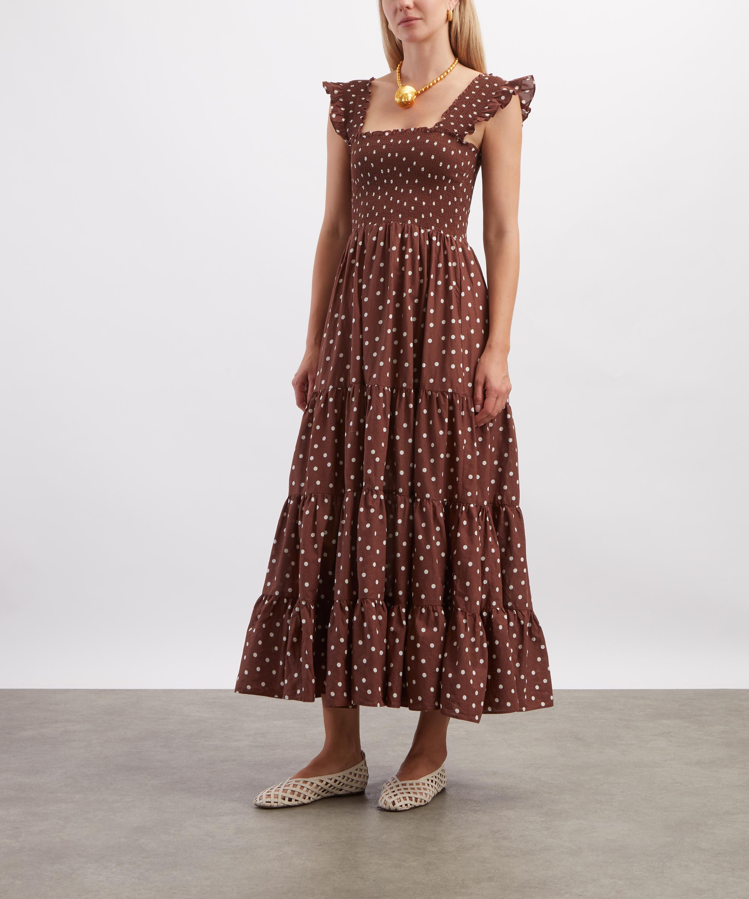 RIXO - Kendall Layla Dot Brown Cotton Midi Dress image number 2