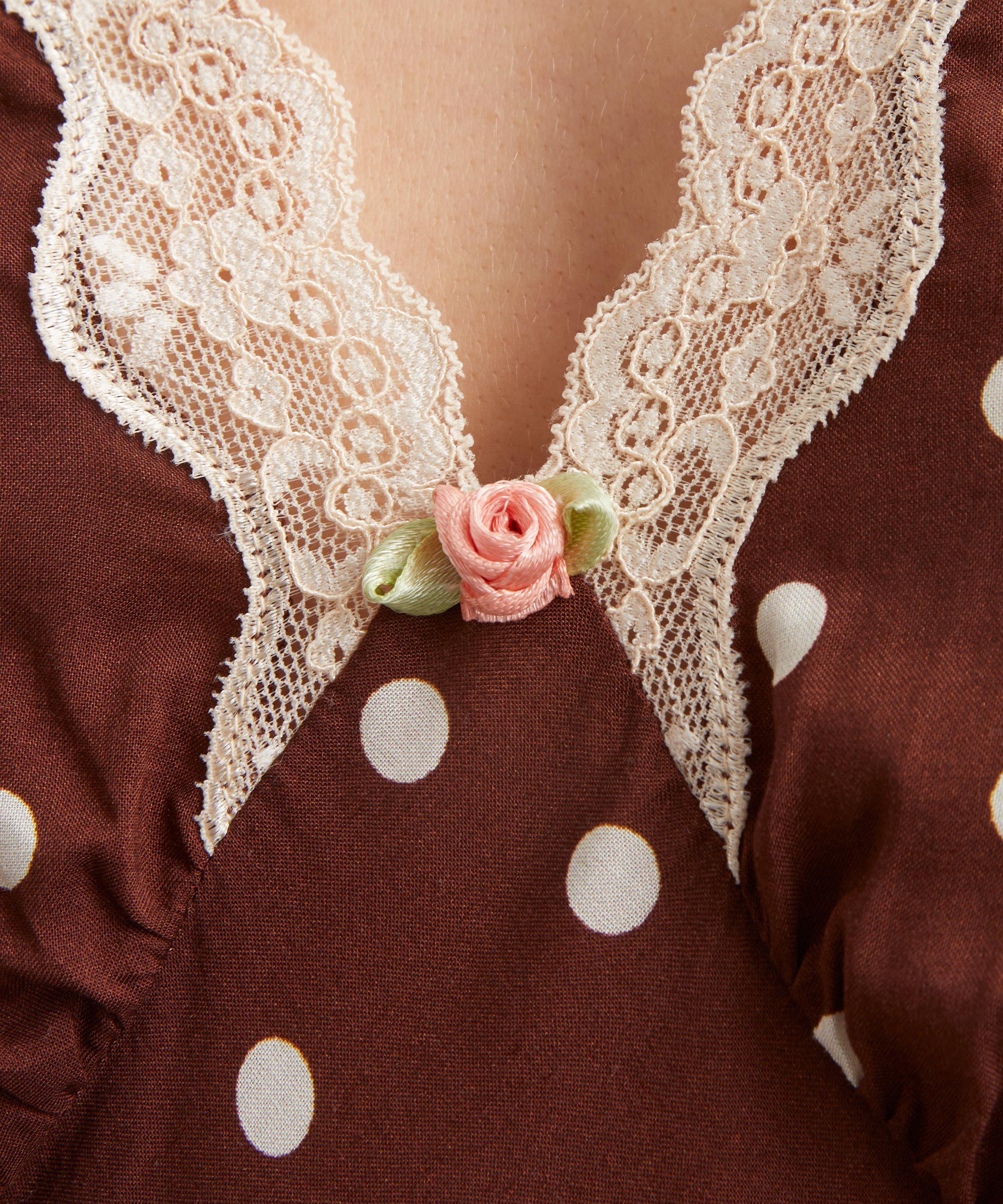 RIXO - Cely Layla Dot Brown Mini Dress&nbsp; image number 4
