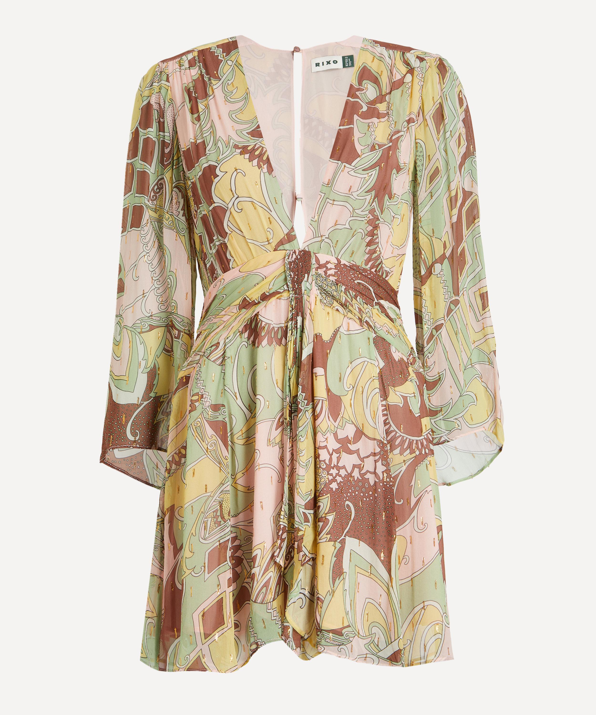 RIXO - Clove Lurex Chiffon Mini Dress&nbsp;