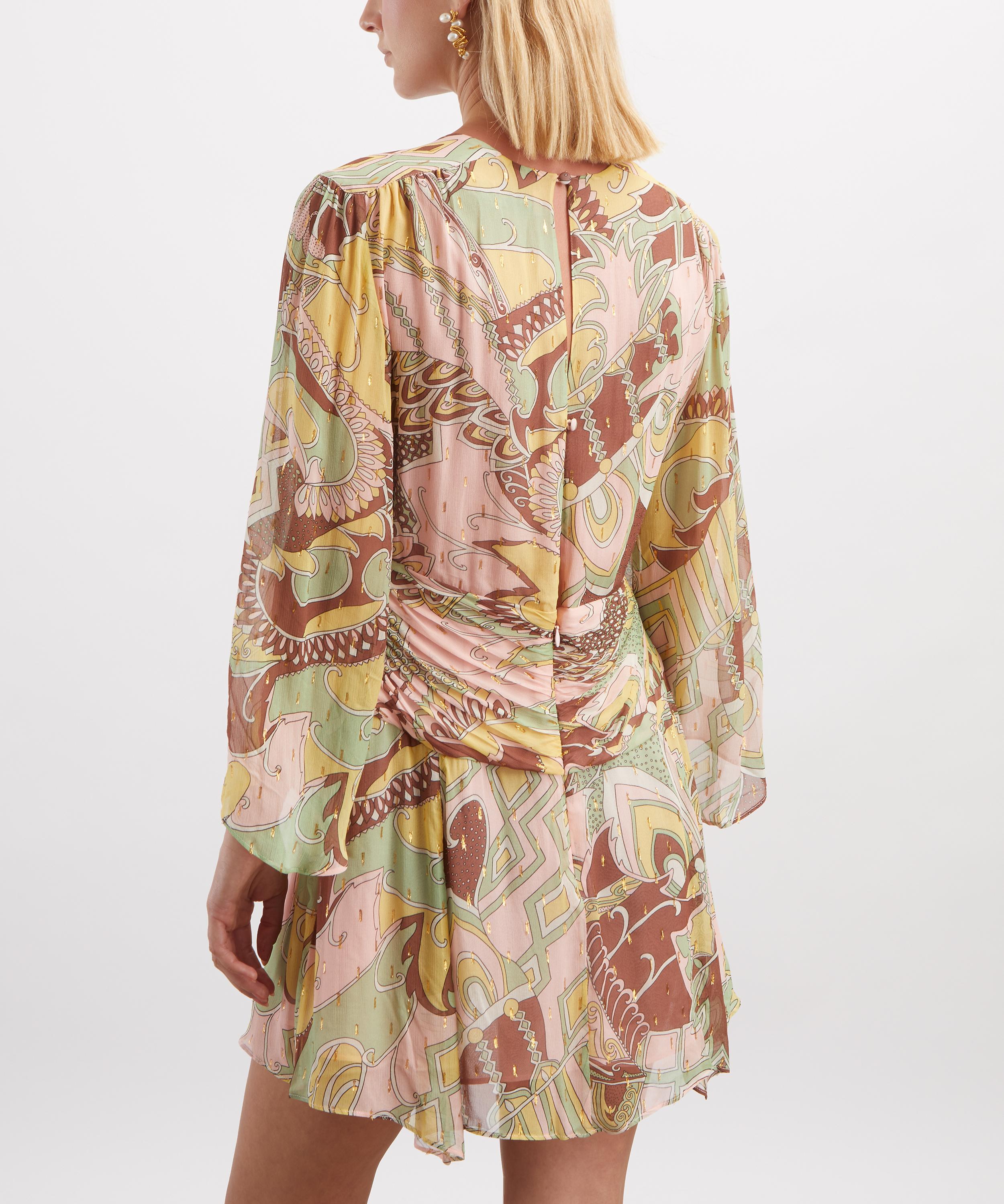 RIXO - Clove Lurex Chiffon Mini Dress&nbsp; image number 3