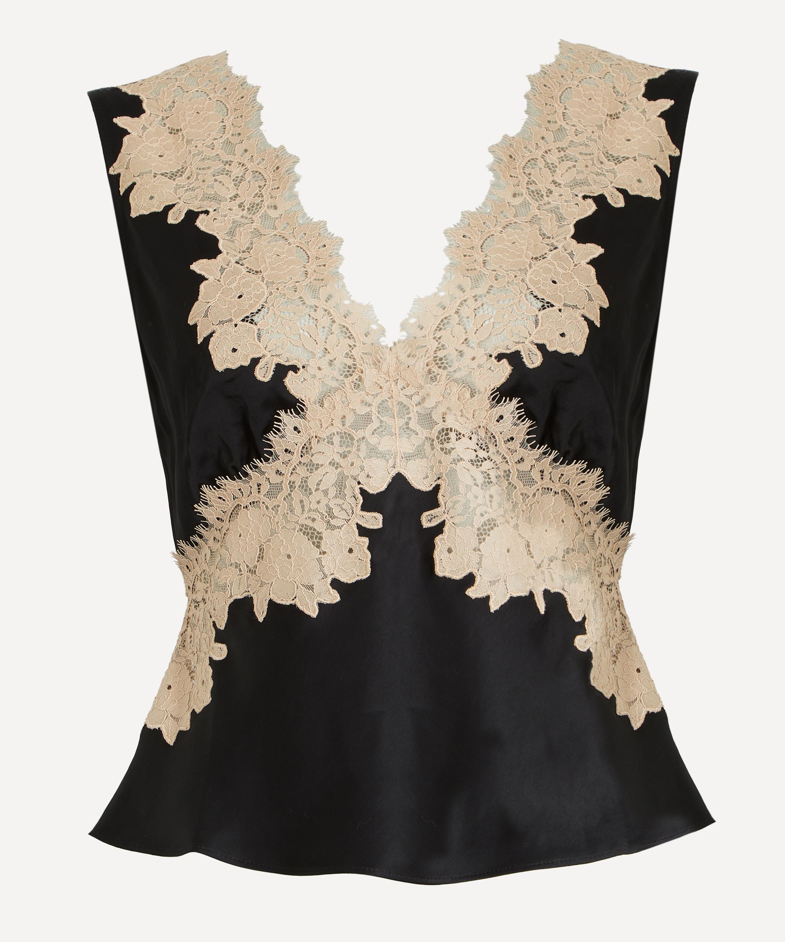 RIXO - Emmie Satin Lace Top
