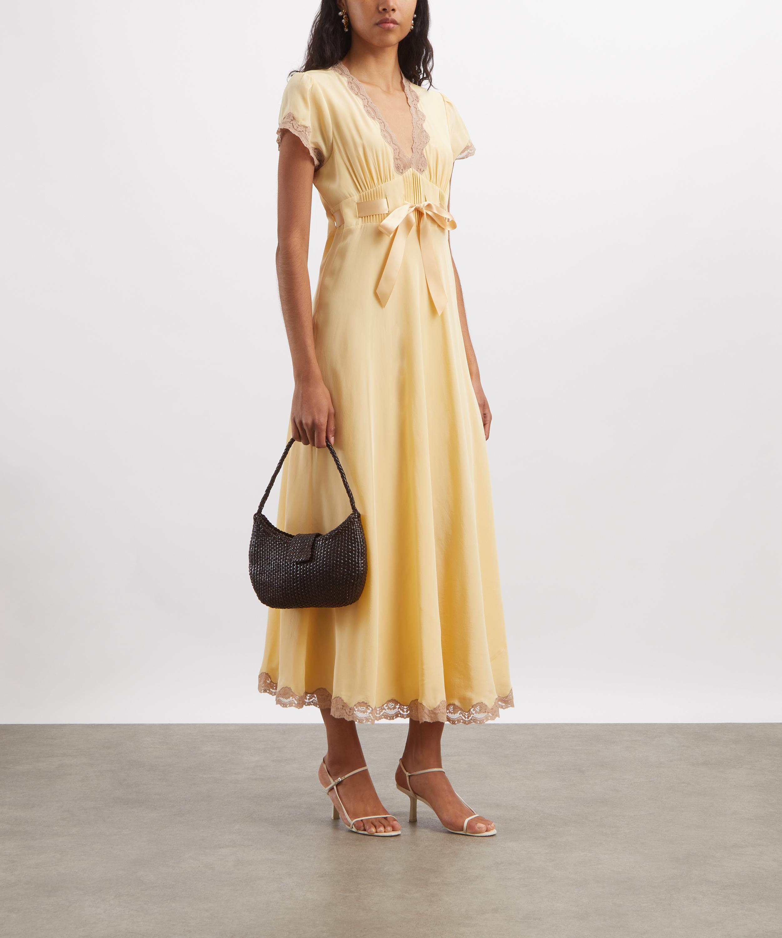 RIXO - Marlice Butter Yellow Silk Crepe Dress image number 1