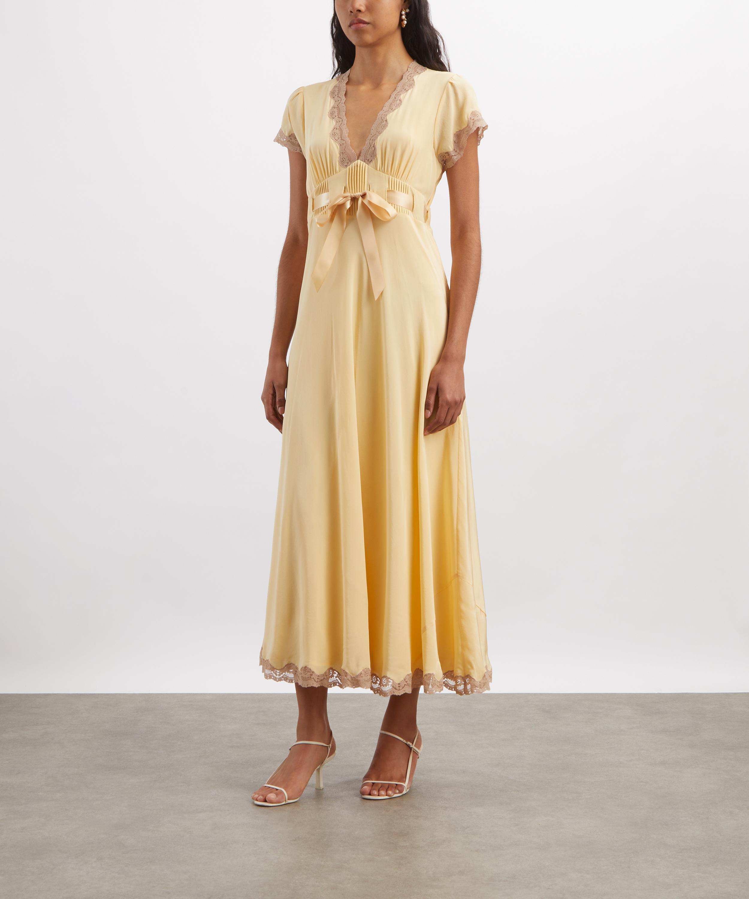 RIXO - Marlice Butter Yellow Silk Crepe Dress image number 2