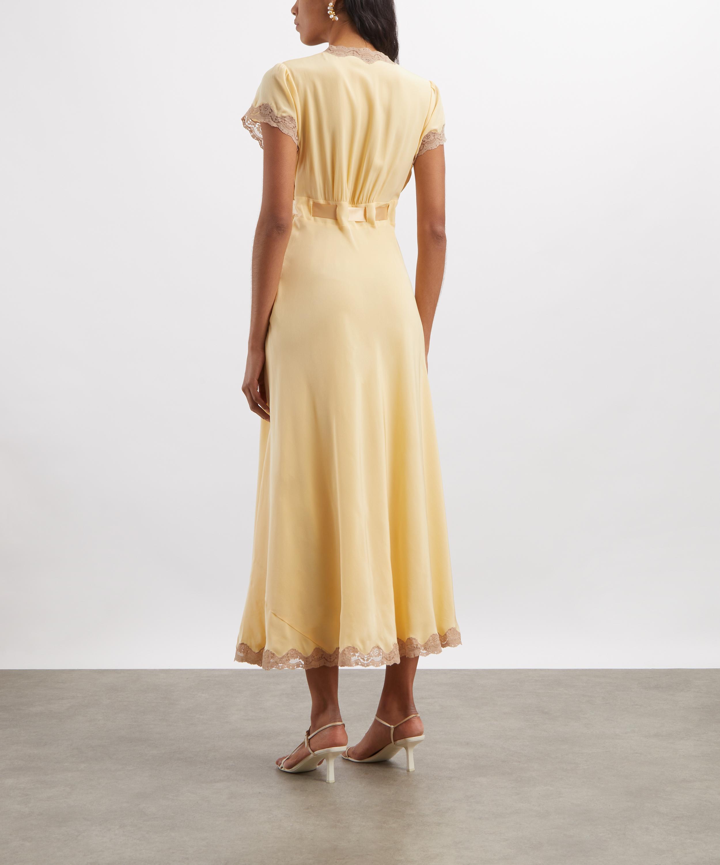 RIXO - Marlice Butter Yellow Silk Crepe Dress image number 3