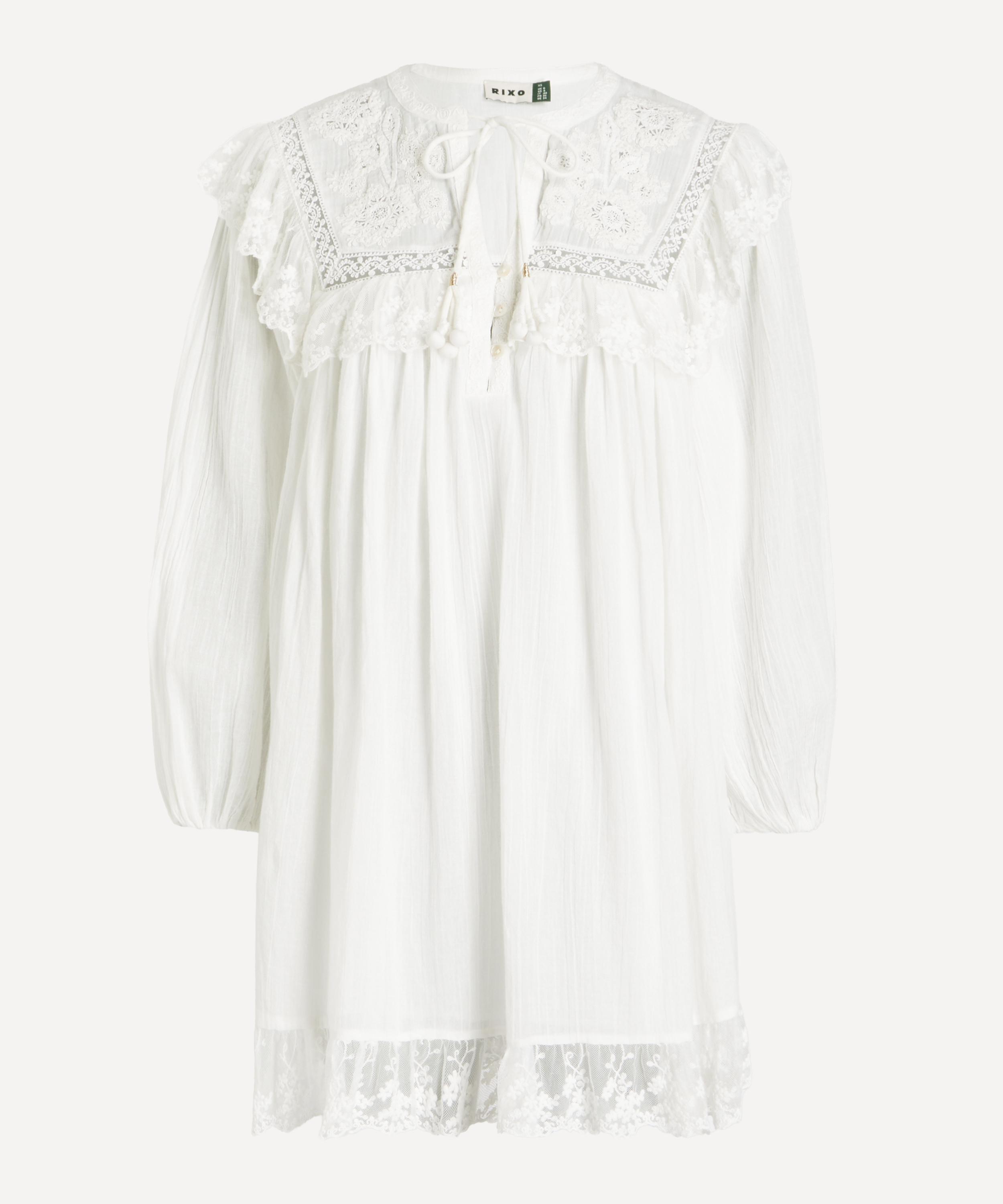 RIXO - Inez Ivory Cotton Mimi Dress