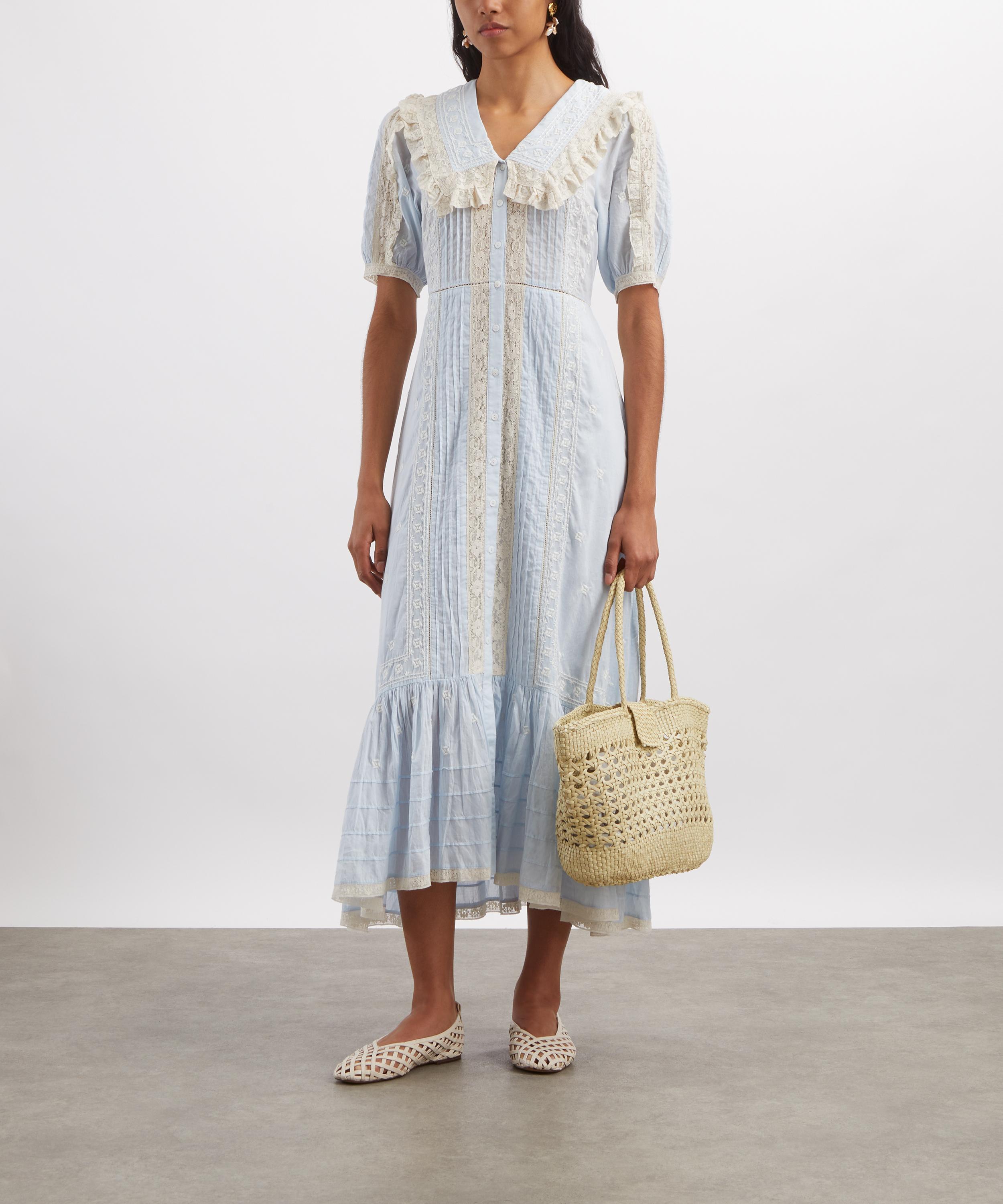 RIXO - Edina Embroidered Cotton Midi Dress image number 1