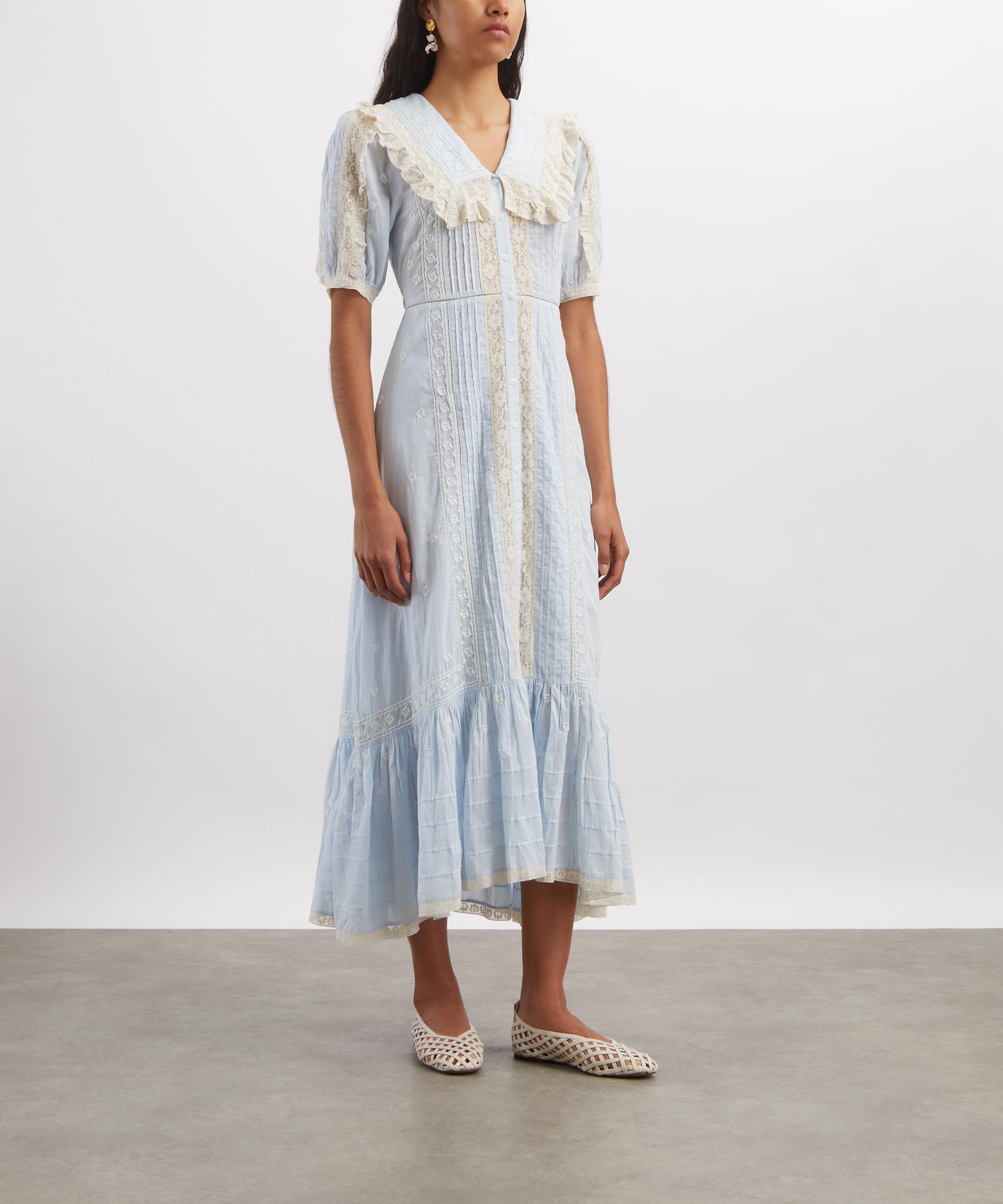 RIXO - Edina Embroidered Cotton Midi Dress image number 2