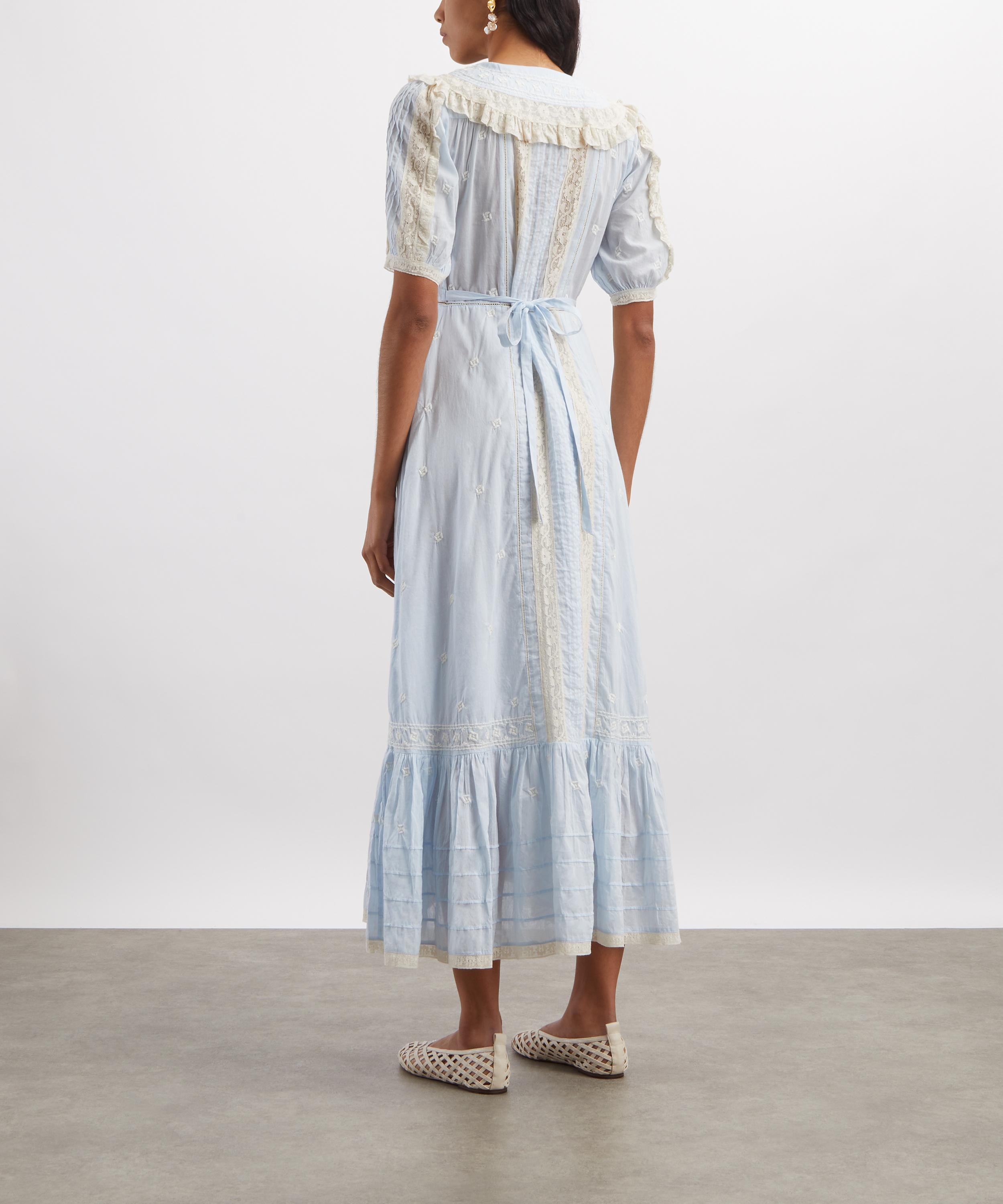 RIXO - Edina Embroidered Cotton Midi Dress image number 3