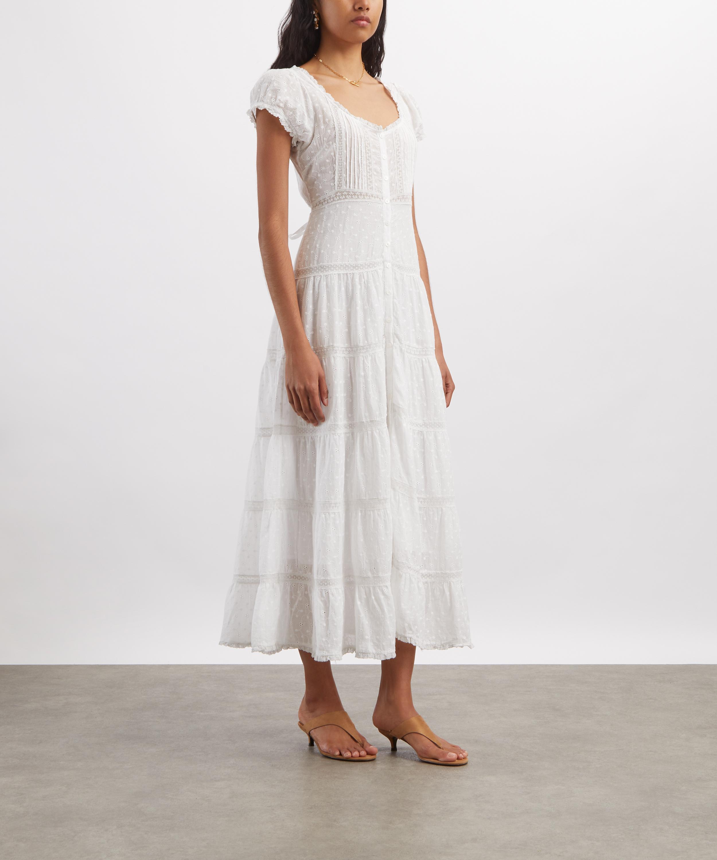 RIXO - Jaclyn Ivory Cotton Midi Dress image number 2