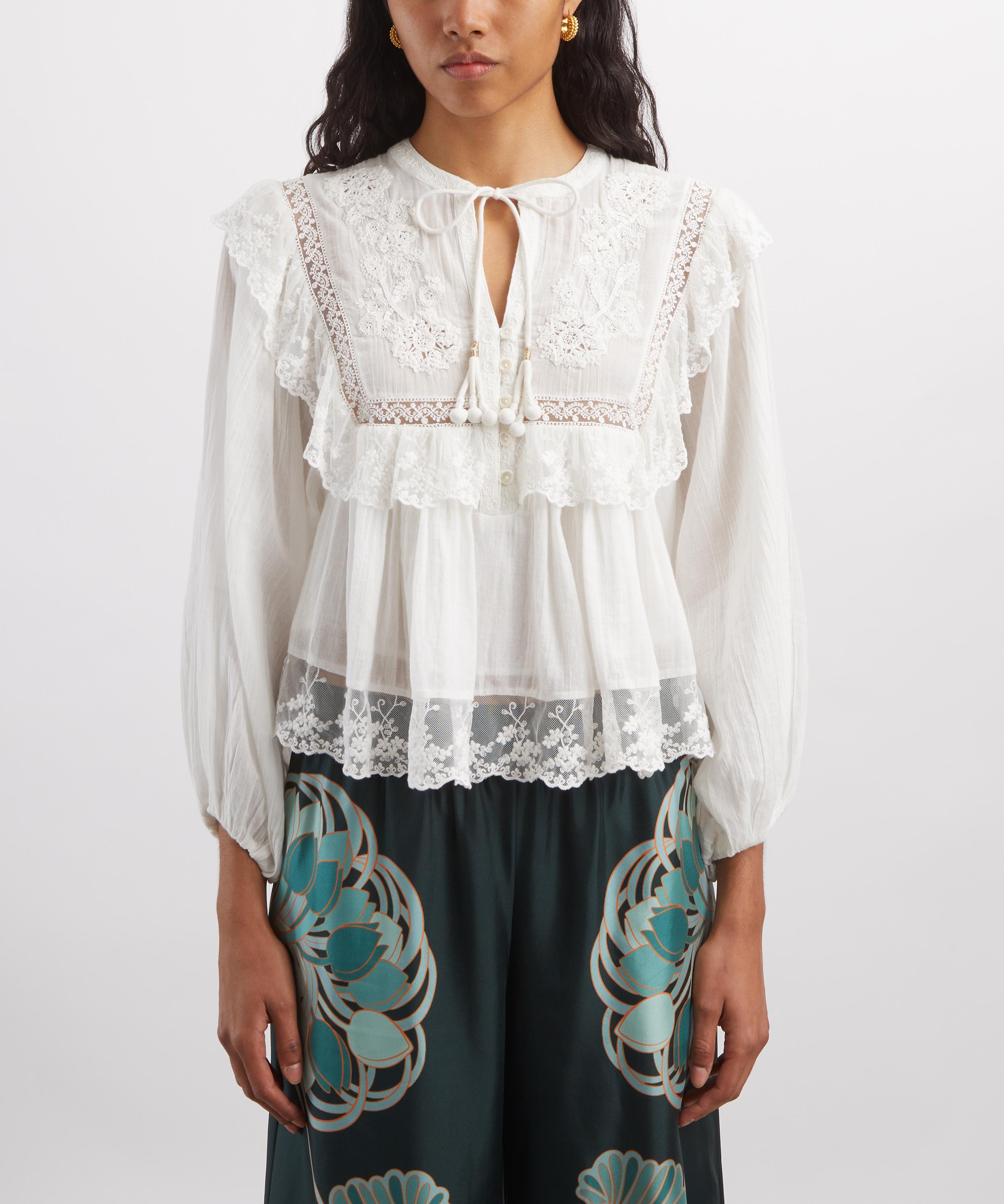 RIXO - Diann Ivory Cotton Top image number 2