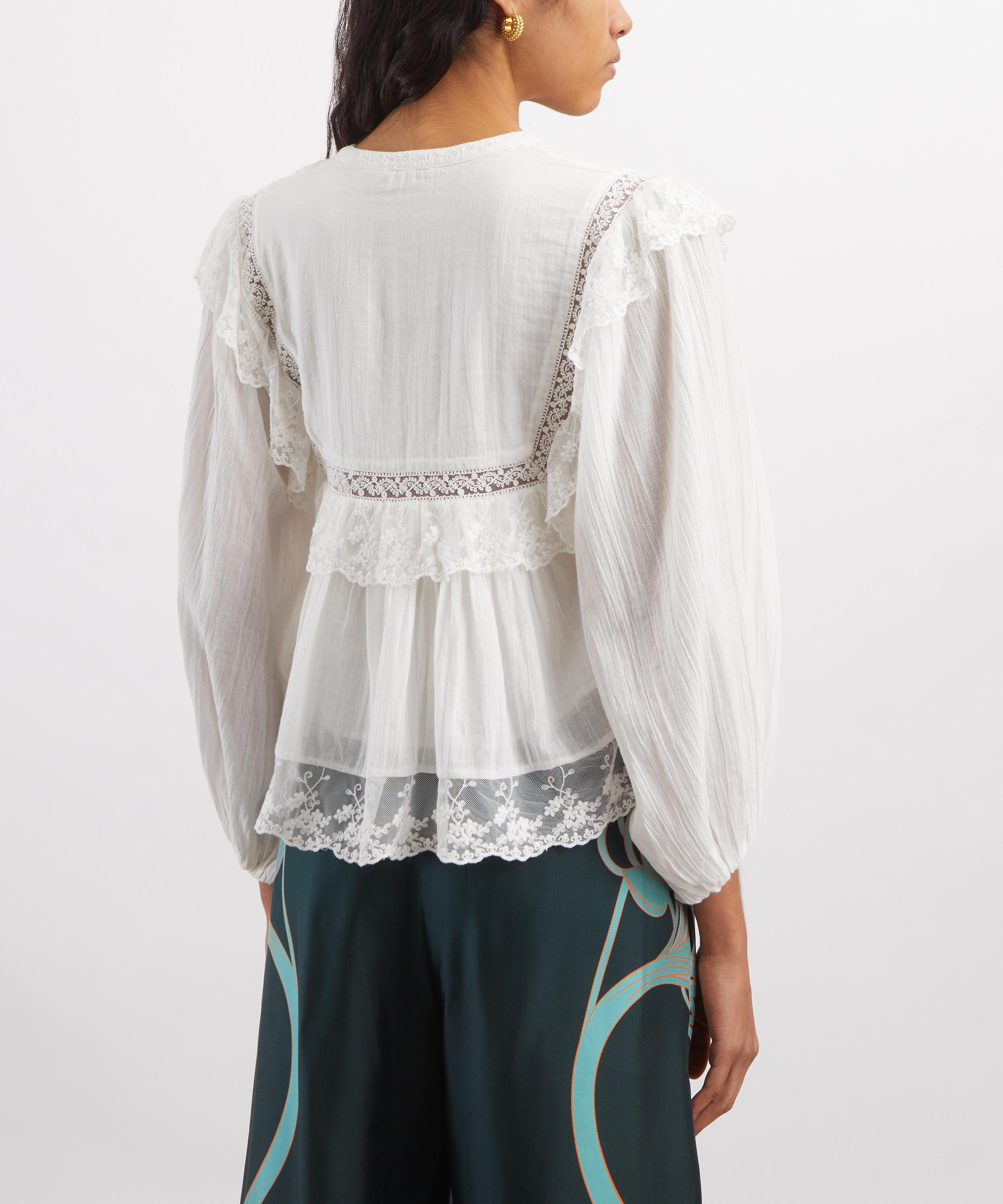 RIXO - Diann Ivory Cotton Top image number 3