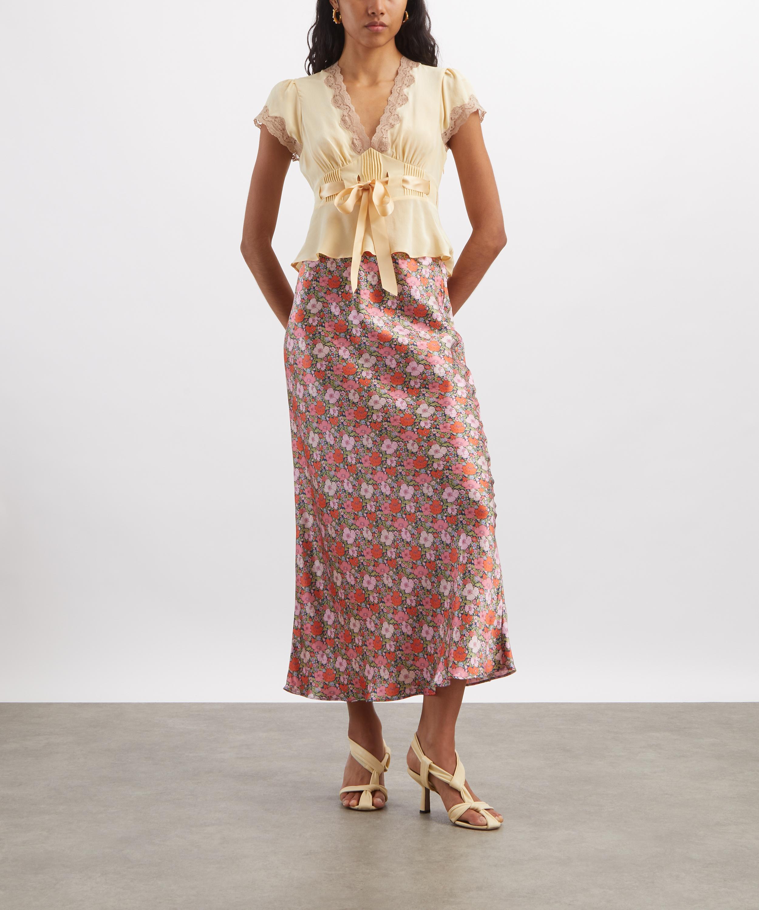 RIXO - Daniela Butter Yellow Silk Crepe Top image number 1