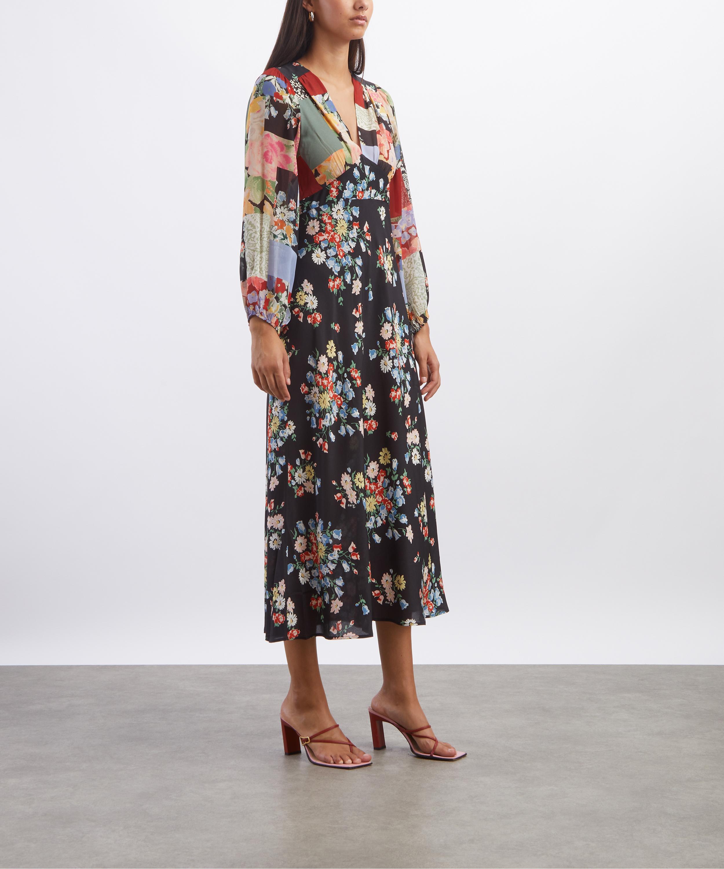 RIXO - Kaila Amelia Patchwork Multi Mix Silk Dress image number 2