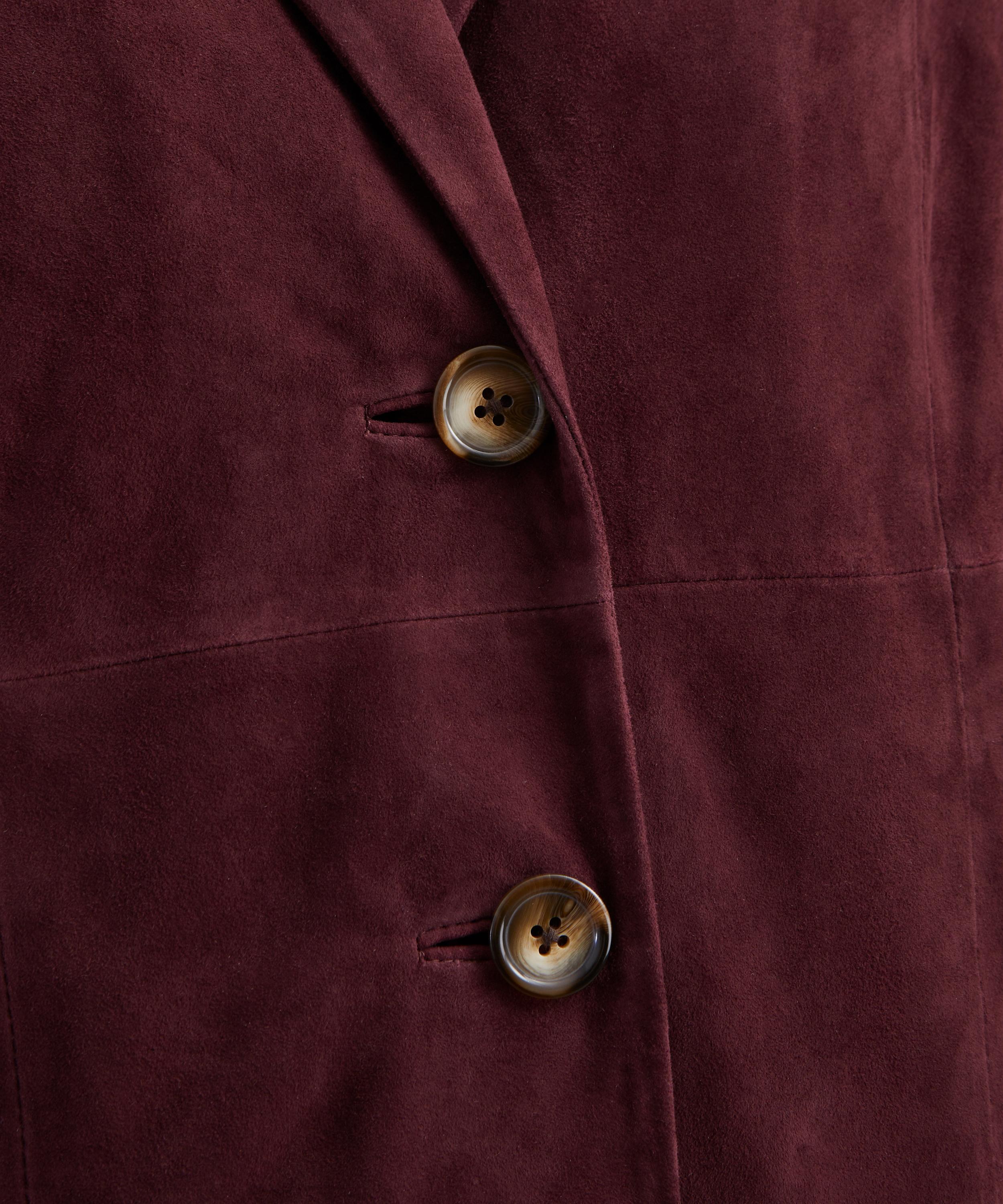 RIXO - Astraea Maroon Suede Coat image number 4