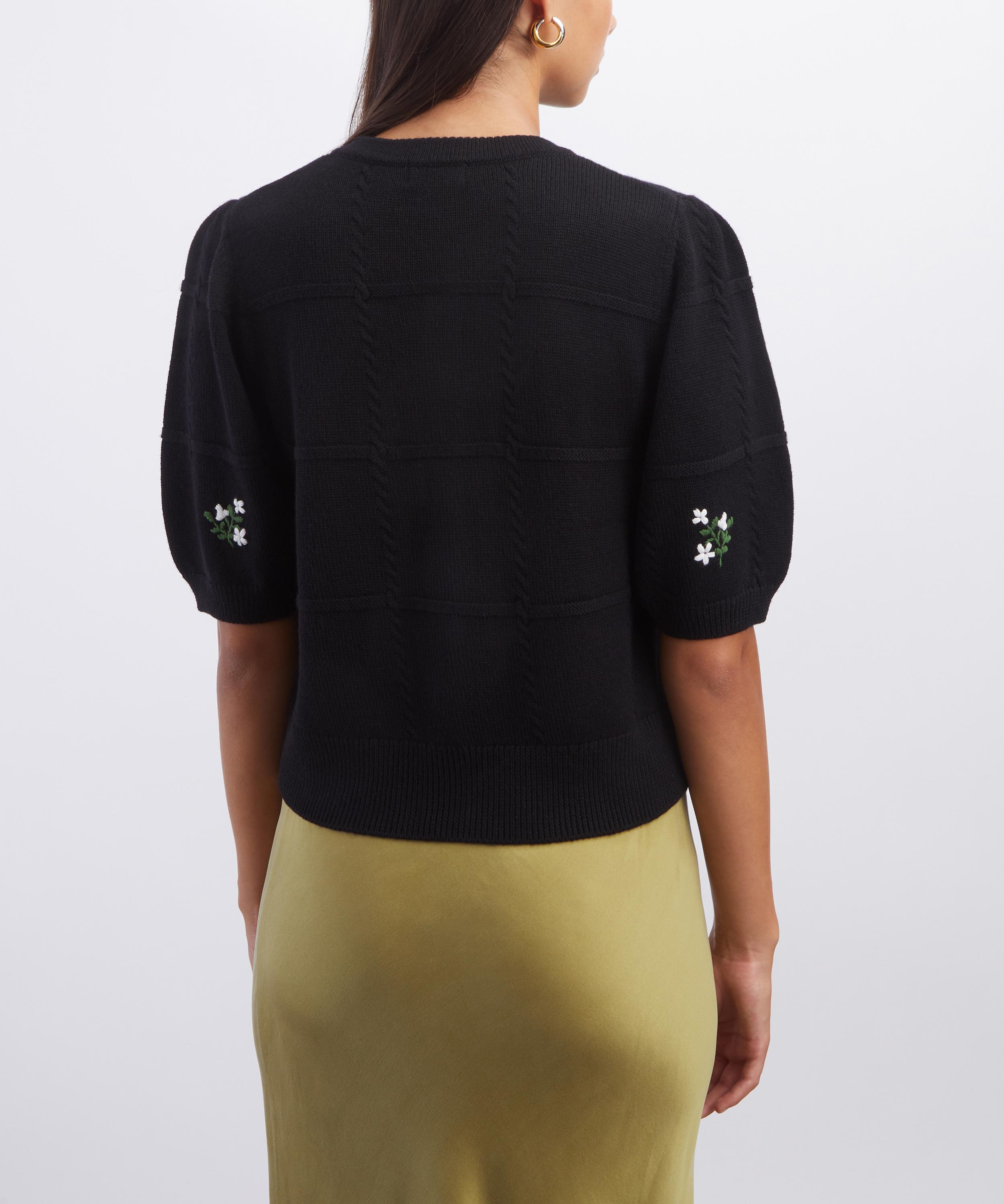 RIXO - Minta Black Summer Bud Embroidery Cardigan image number 3