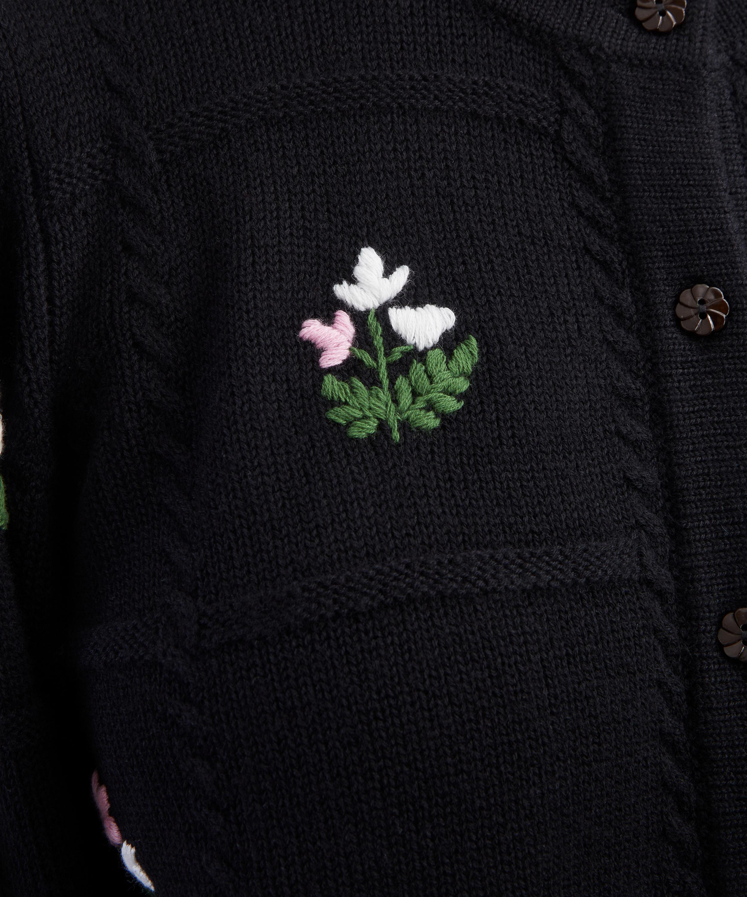 RIXO - Minta Black Summer Bud Embroidery Cardigan image number 4