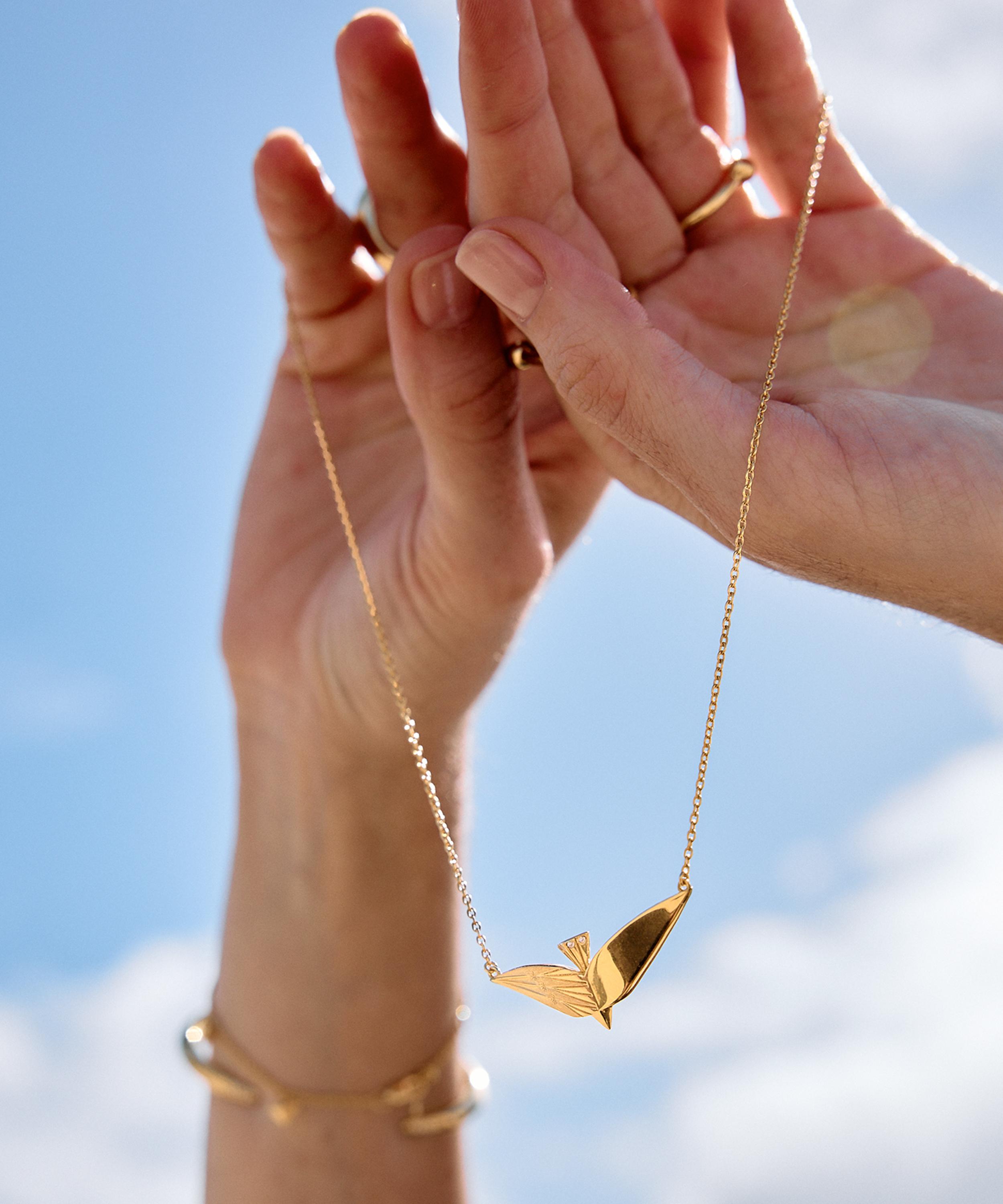 Rachel Jackson - 18ct Gold-Plated Dreamer Celestial Bird Pendant Necklace image number 1
