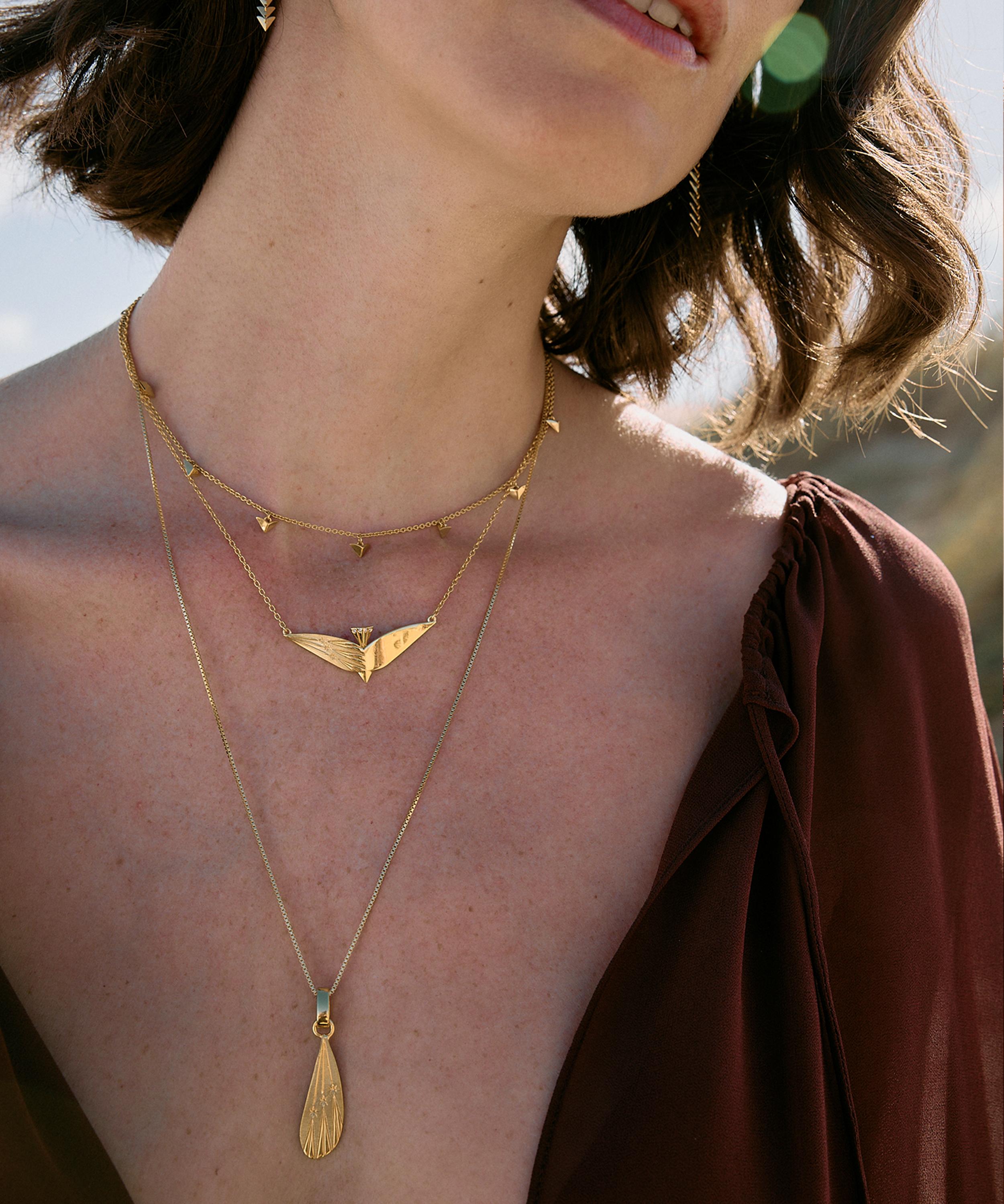 Rachel Jackson - 18ct Gold-Plated Dreamer Celestial Bird Pendant Necklace image number 3