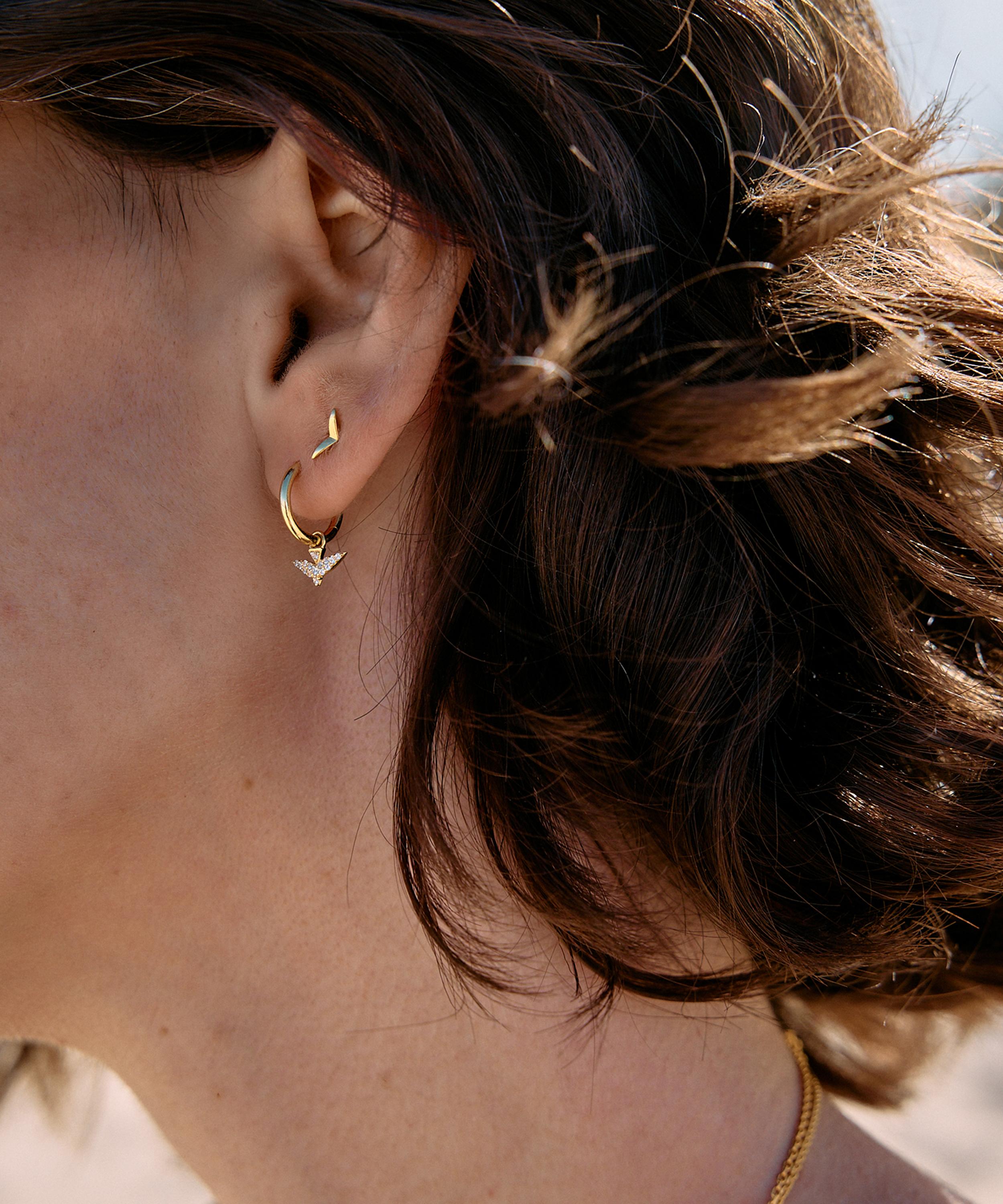 Rachel Jackson - 18ct Gold-Plated Dreamer Pav&eacute; Bird Huggie Hoop Earrings image number 1