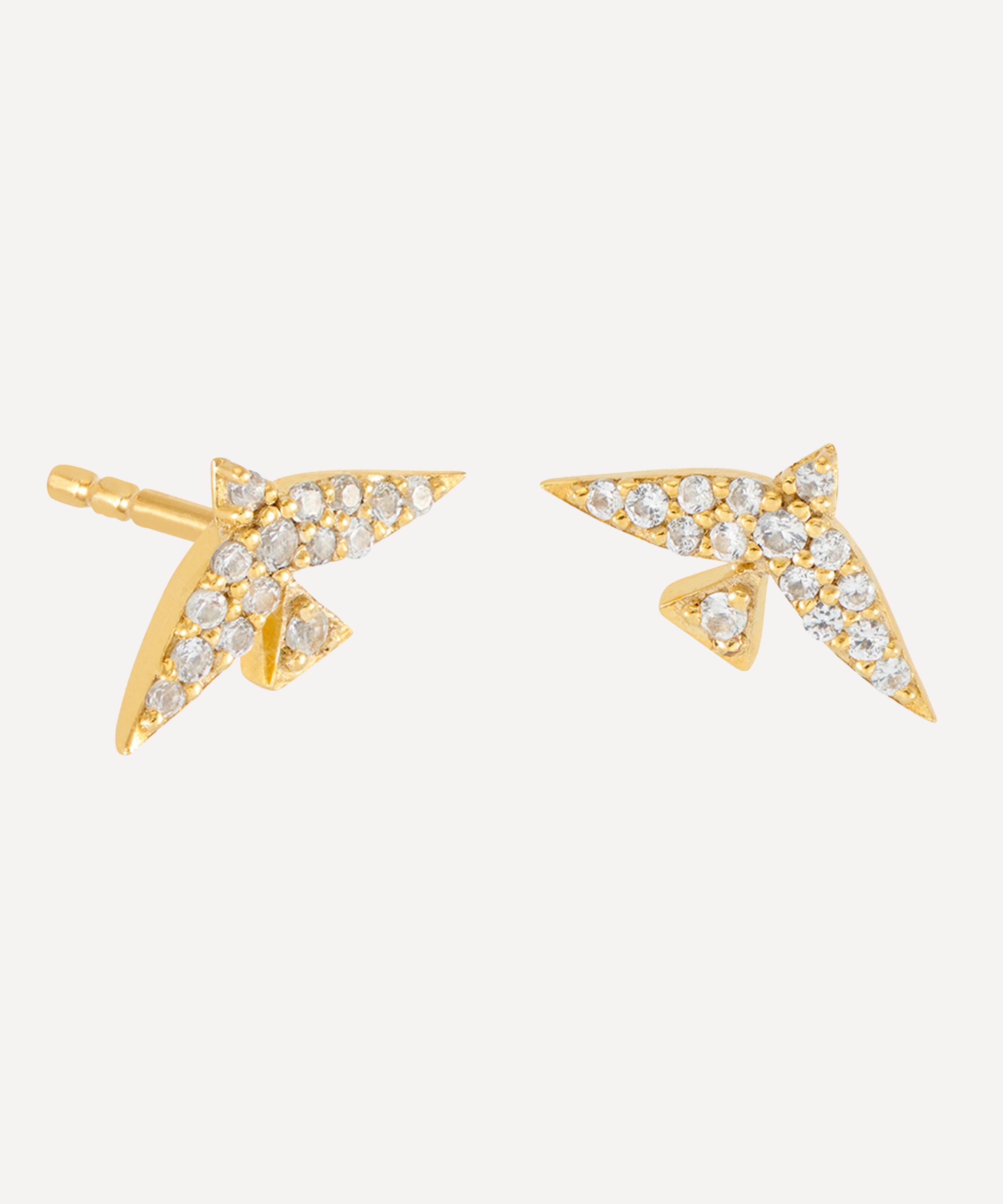 Rachel Jackson - 18ct Gold-Plated Dreamer Pav&eacute; Bird Stud Earrings