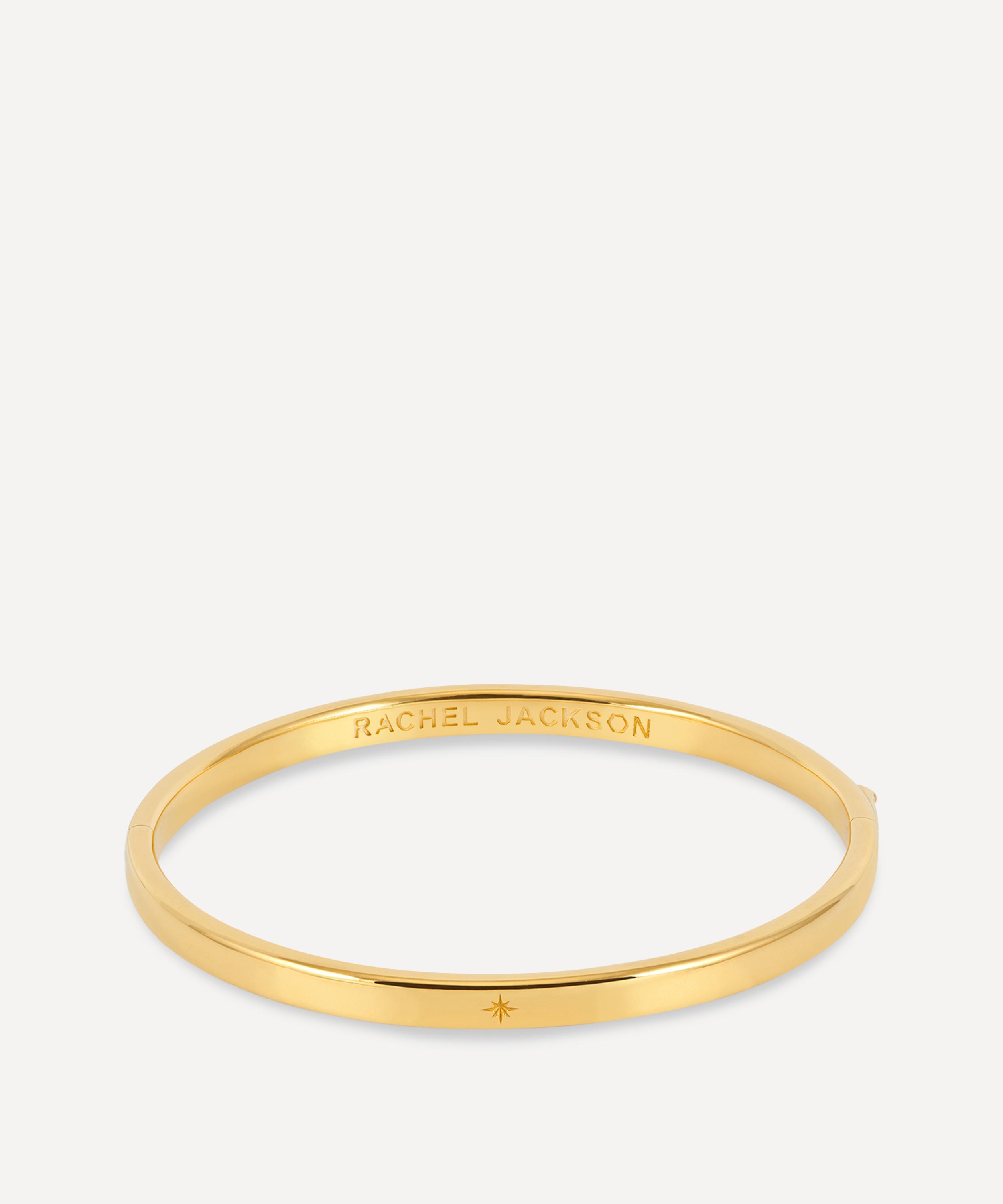 Rachel Jackson - 18ct Gold-Plated vermeil Silver Personalised Hinged Bangle Bracelet