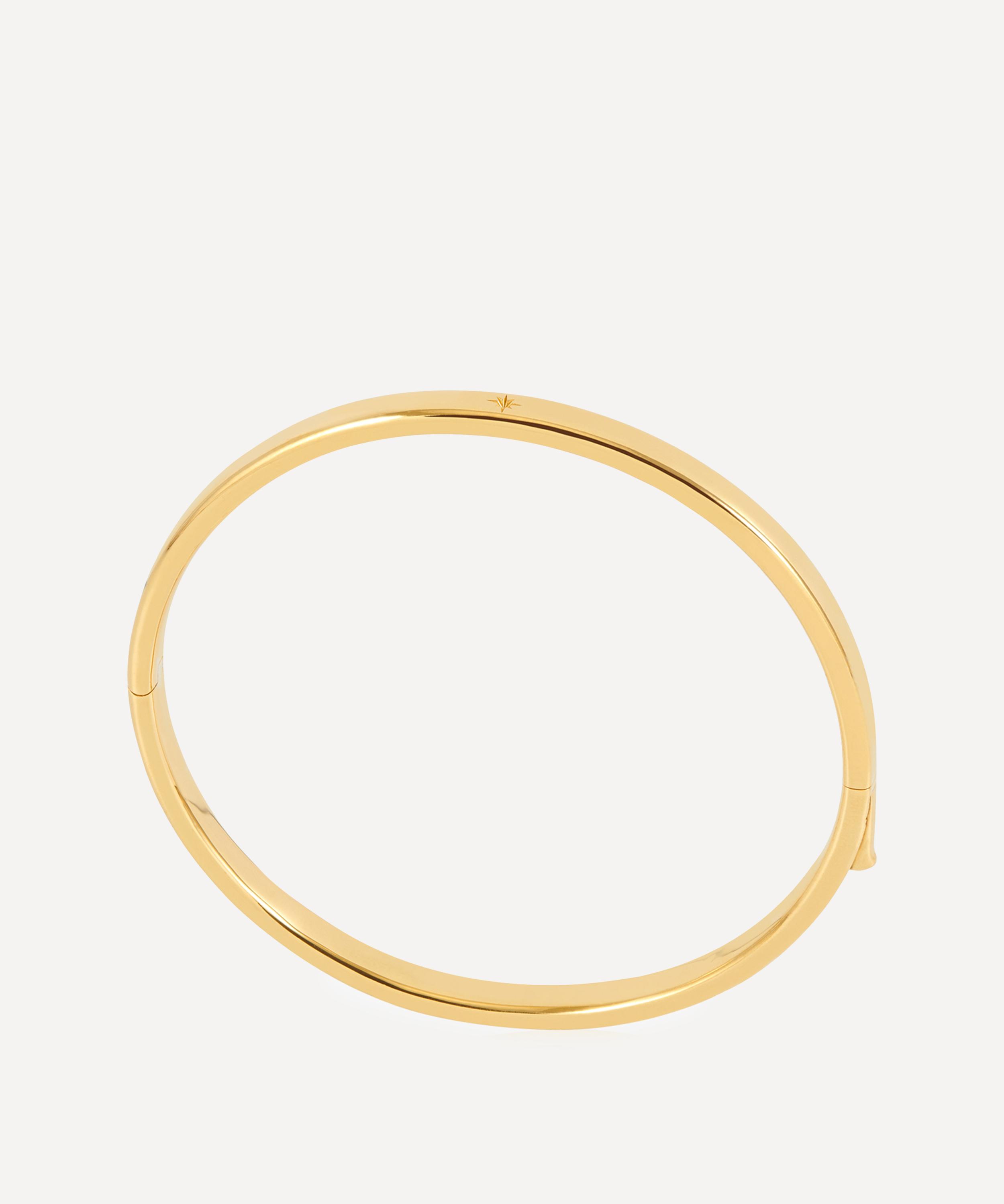 Rachel Jackson - 18ct Gold-Plated vermeil Silver Personalised Hinged Bangle Bracelet image number 1