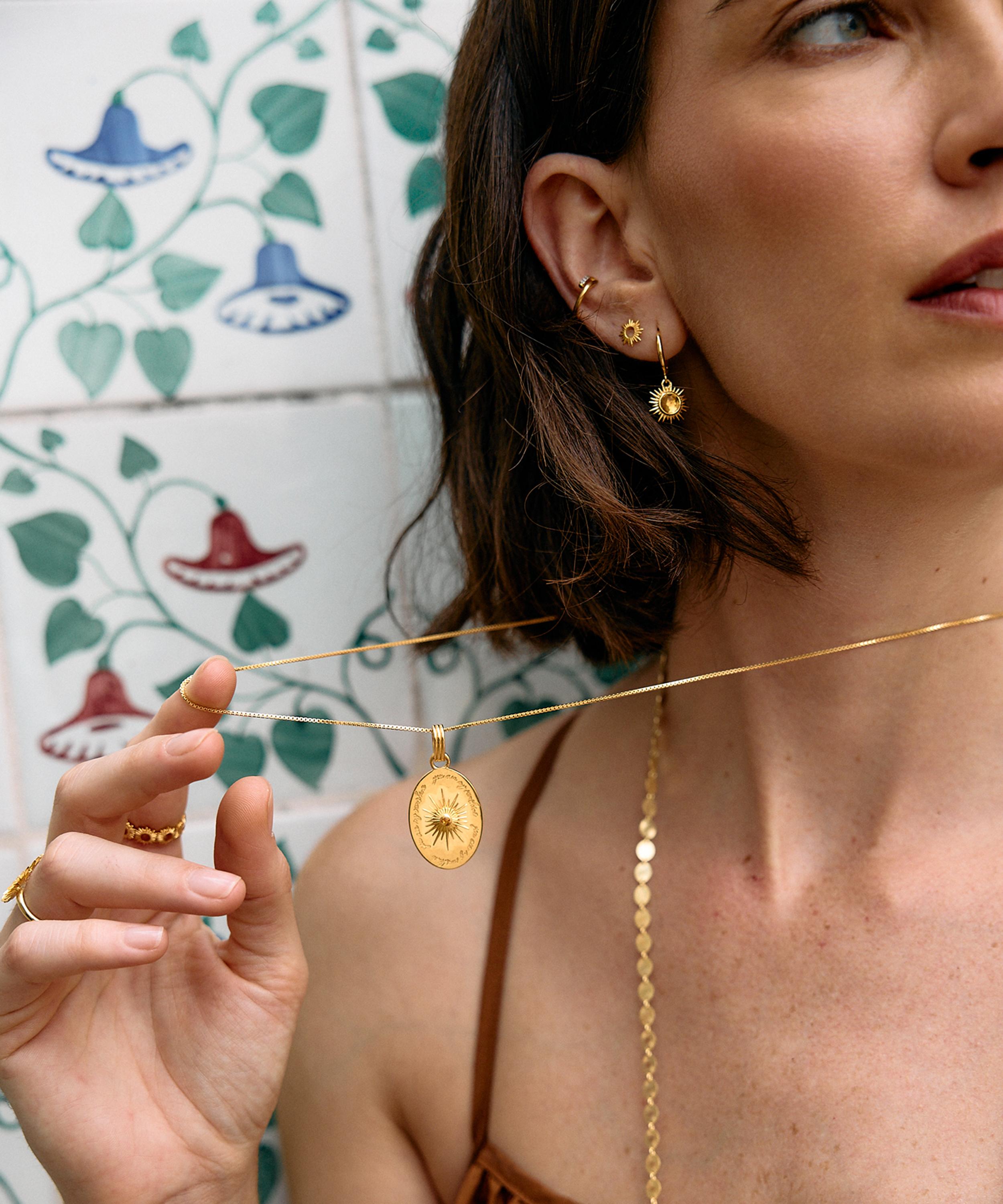 Rachel Jackson - 18ct Gold-Plated vermeil Silver You Are My Sunshine Citrine Pendant Necklace image number 1