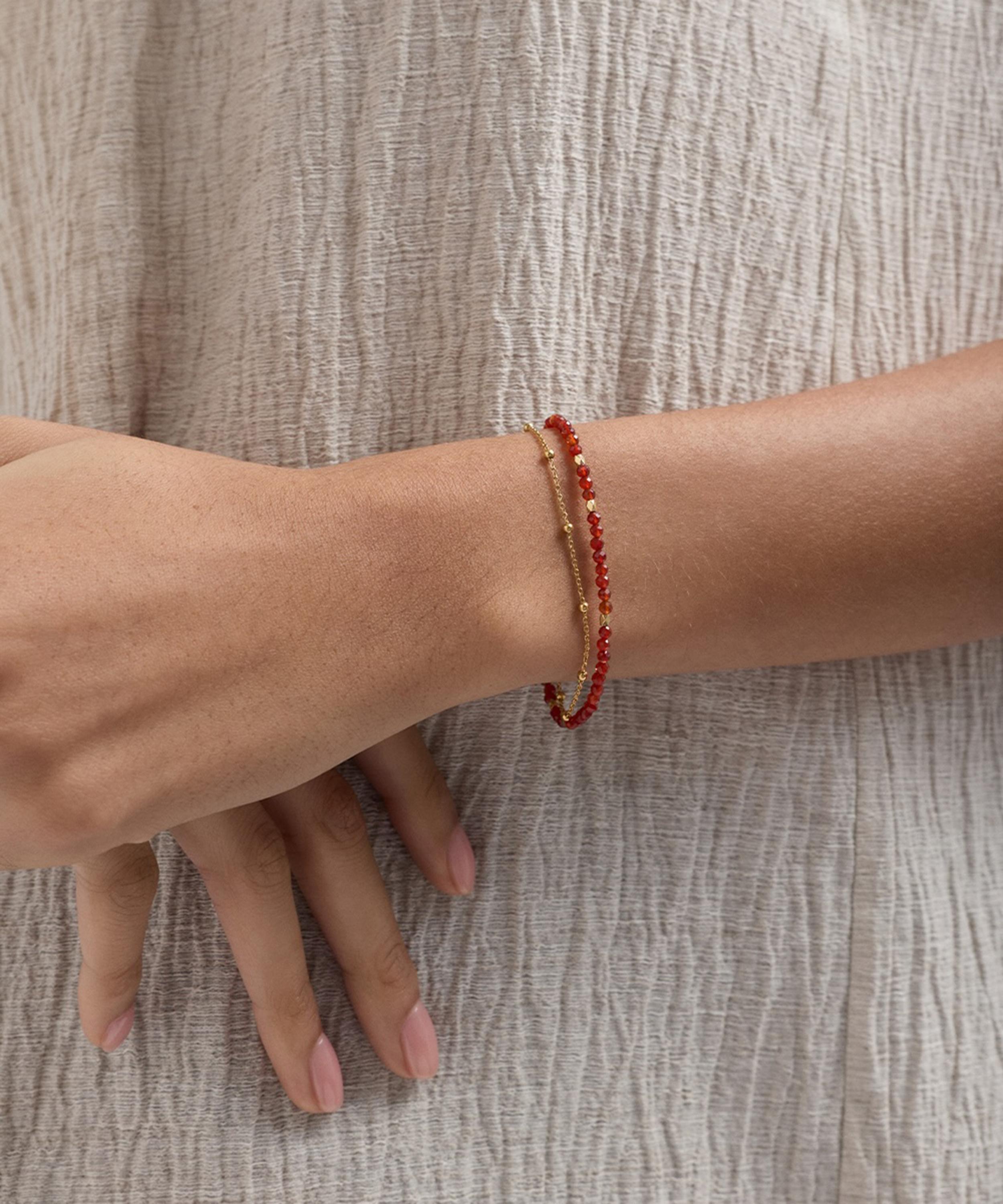 Astley Clarke - 18ct Gold-Plated Vermeil Silver Fine Biography Red Carnelian Bracelet image number 1