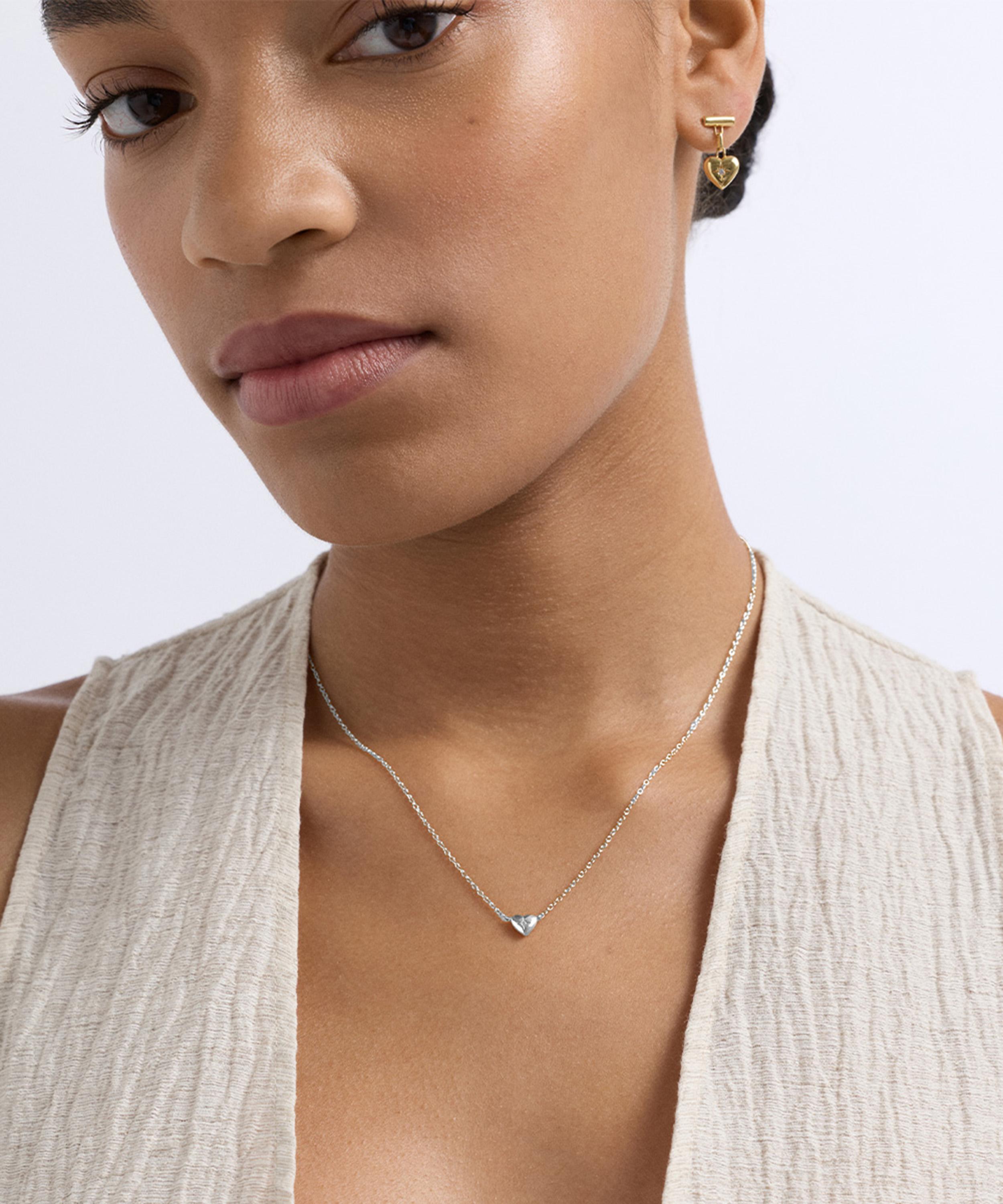 Astley Clarke - Sterling Silver Biography Mini Heart Pendant Necklace image number 1