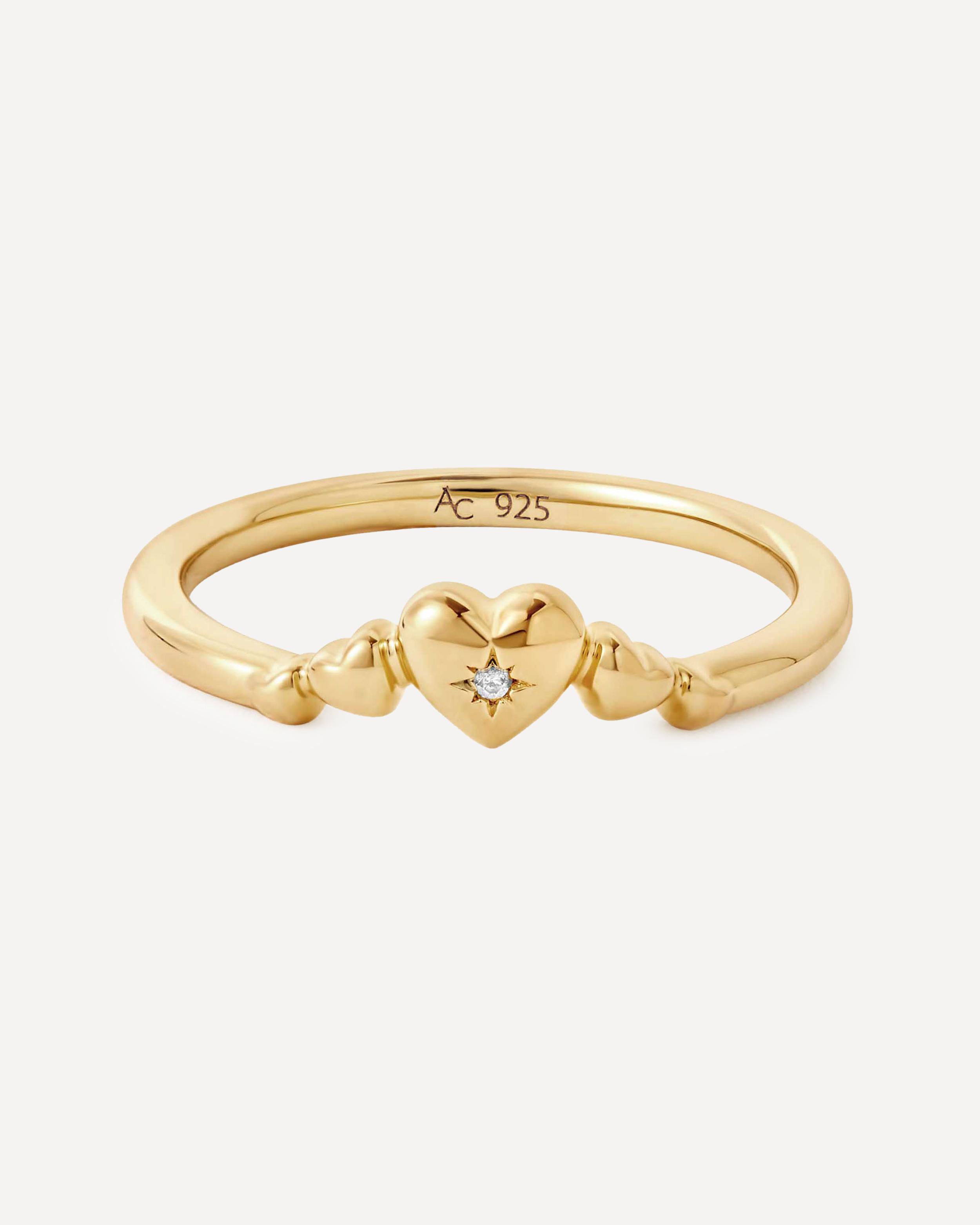 Astley Clarke - 18ct Gold-Plated Vermeil Silver Biography Heart Ring Jacket
