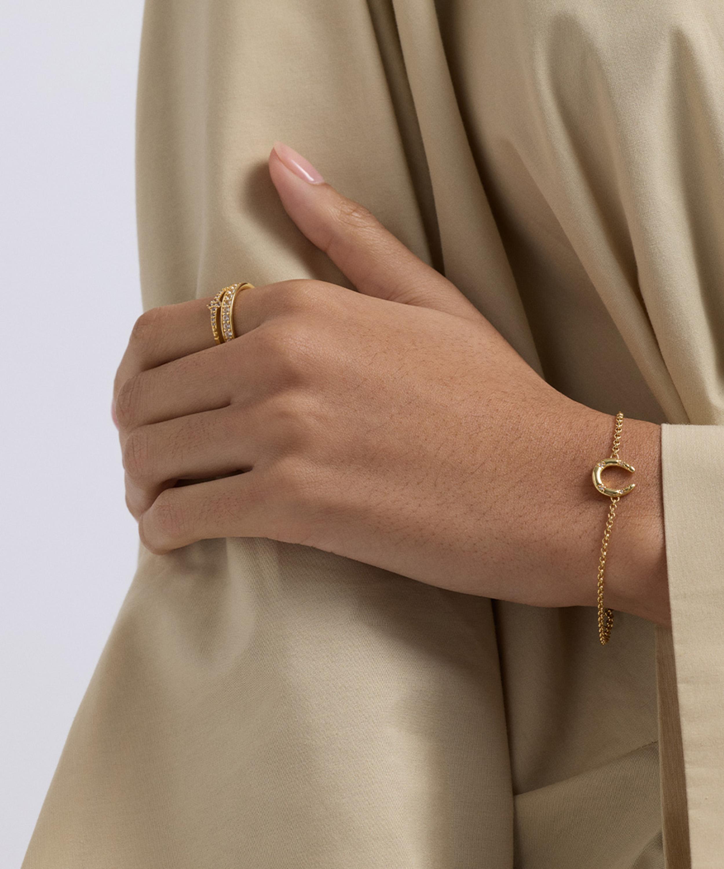 Astley Clarke - 18ct Gold-Plated Vermeil Silver Biography Horseshoe Bracelet image number 1