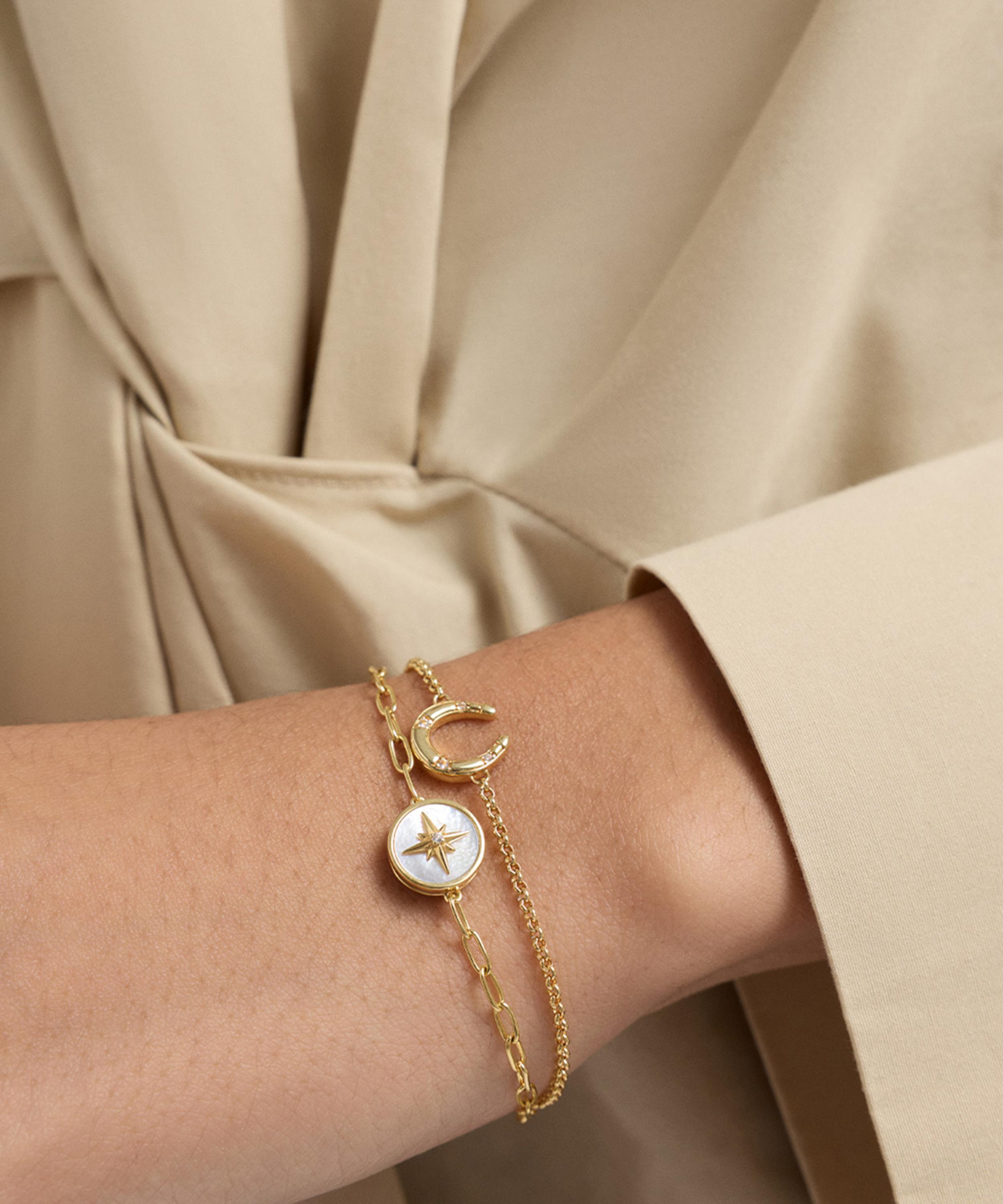 Astley Clarke - 18ct Gold-Plated Vermeil Silver Biography Horseshoe Bracelet image number 2