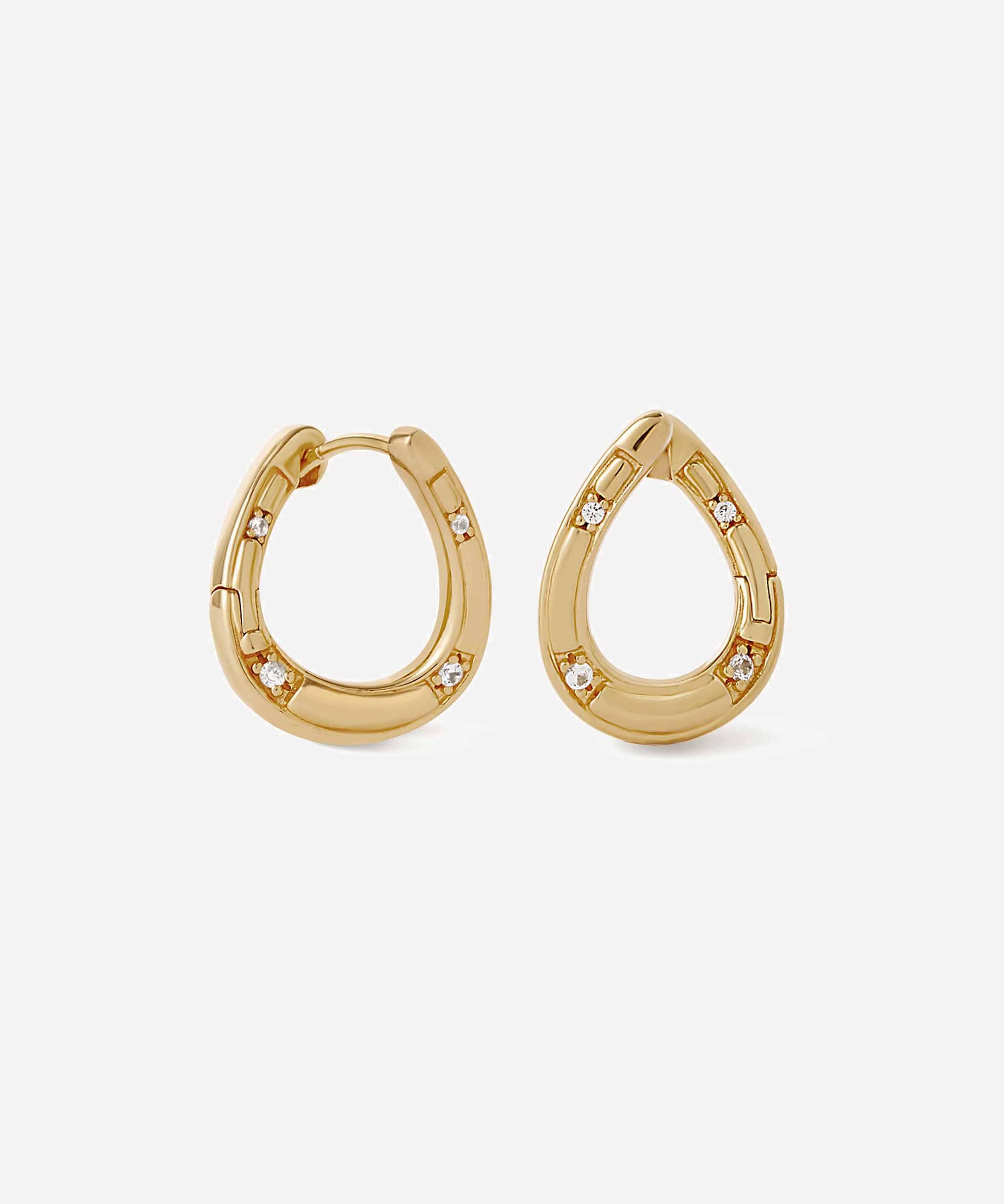 Astley Clarke - 18ct Gold-Plated Vermeil Silver Biography Horseshoe Twist Hoop Earrings
