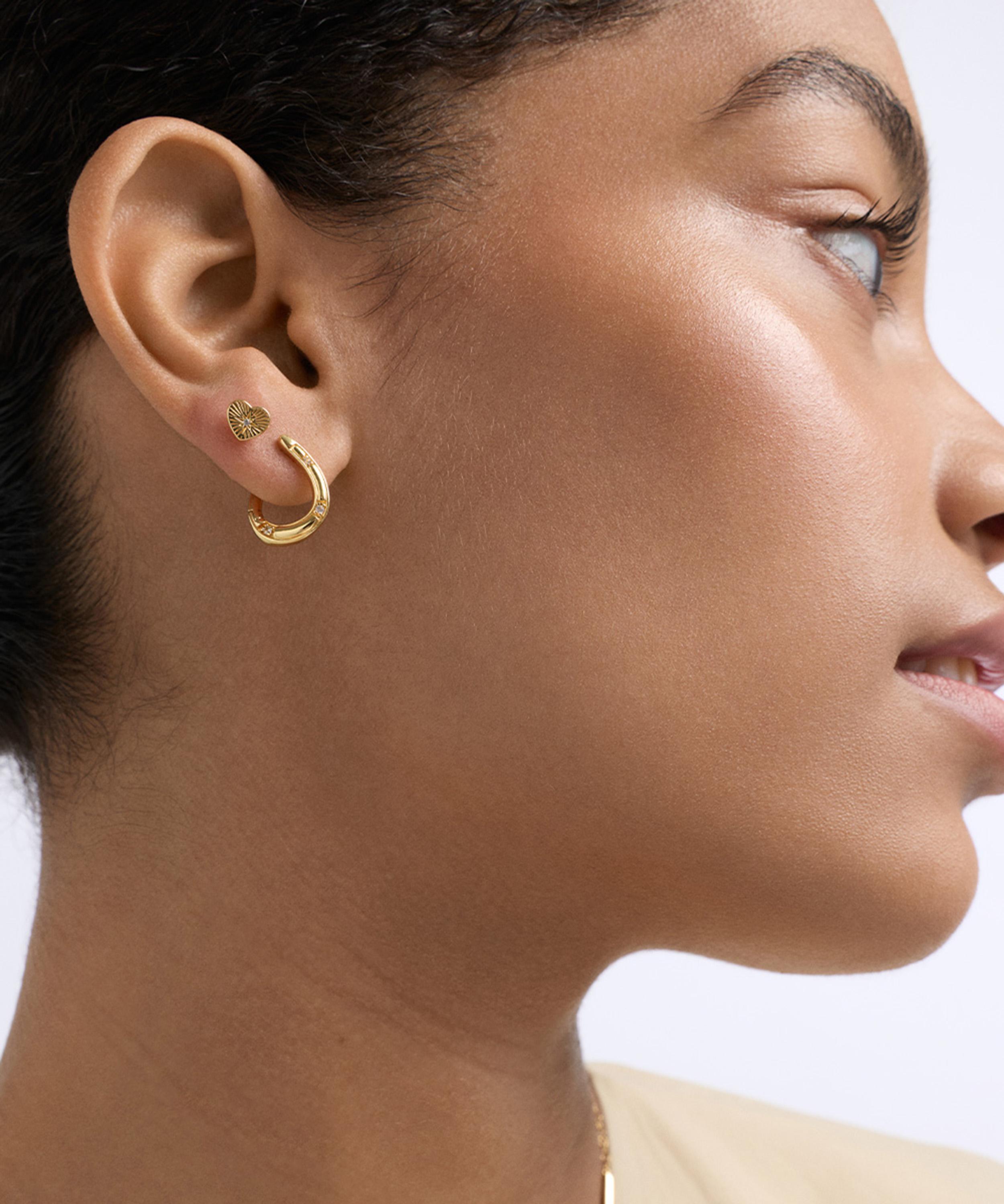 Astley Clarke - 18ct Gold-Plated Vermeil Silver Biography Horseshoe Twist Hoop Earrings image number 1